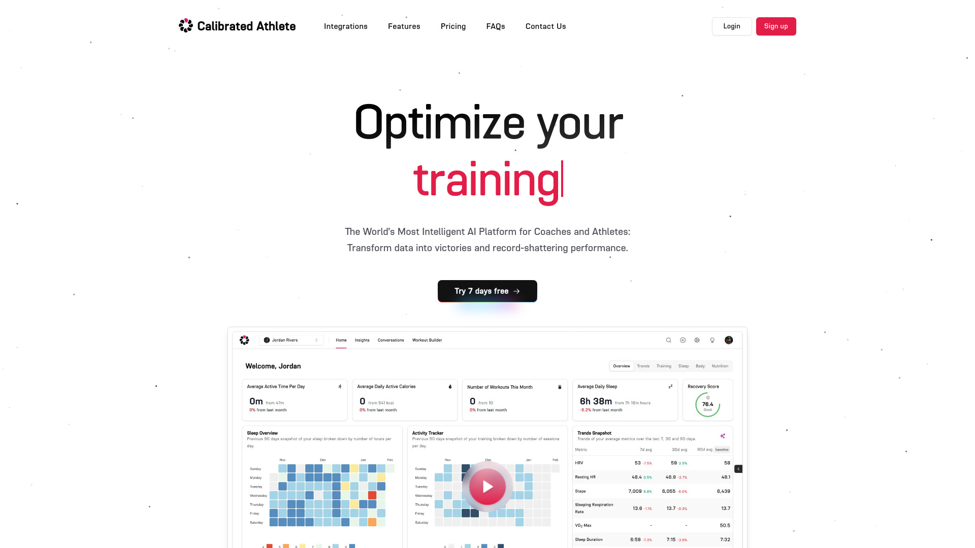 Calibrated Athlete网页截图,Calibrated Athlete网页快照