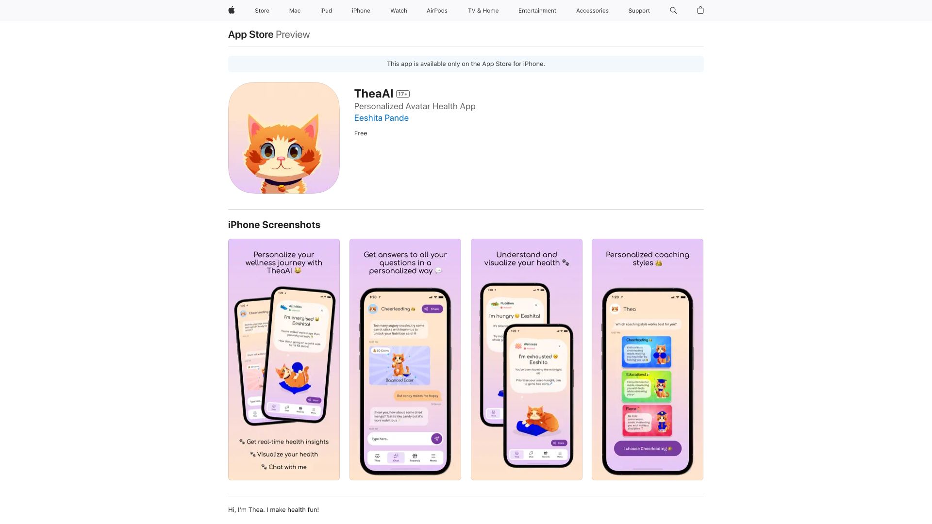TheaAI网页截图,TheaAI网页快照