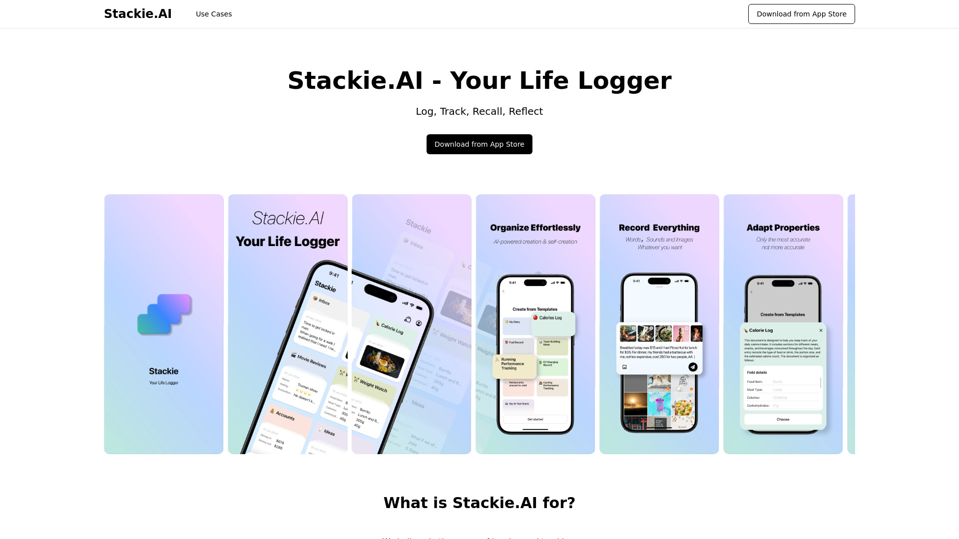 Stackie.AI (Notes, Tracker, Memo & More)网页截图,Stackie.AI (Notes, Tracker, Memo & More)网页快照