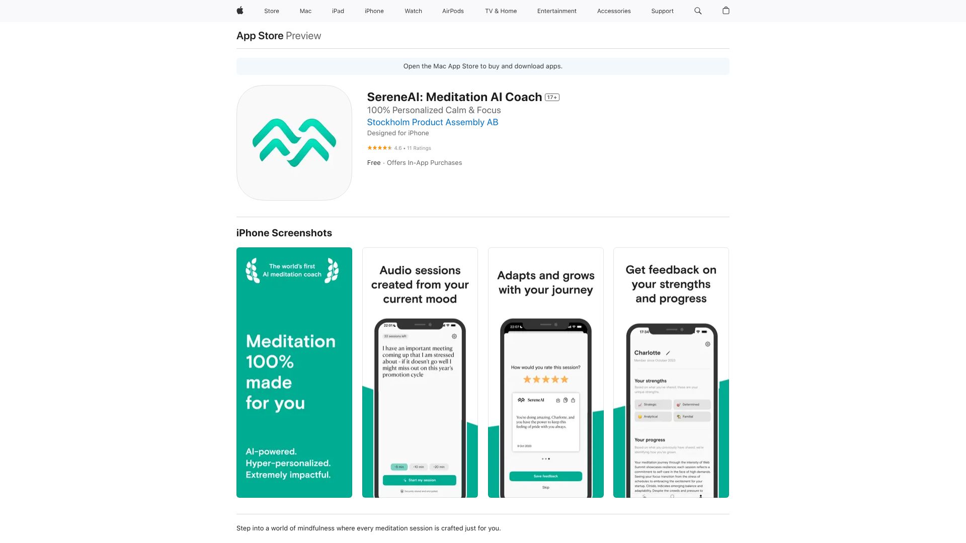 SereneAI网页截图,SereneAI网页快照