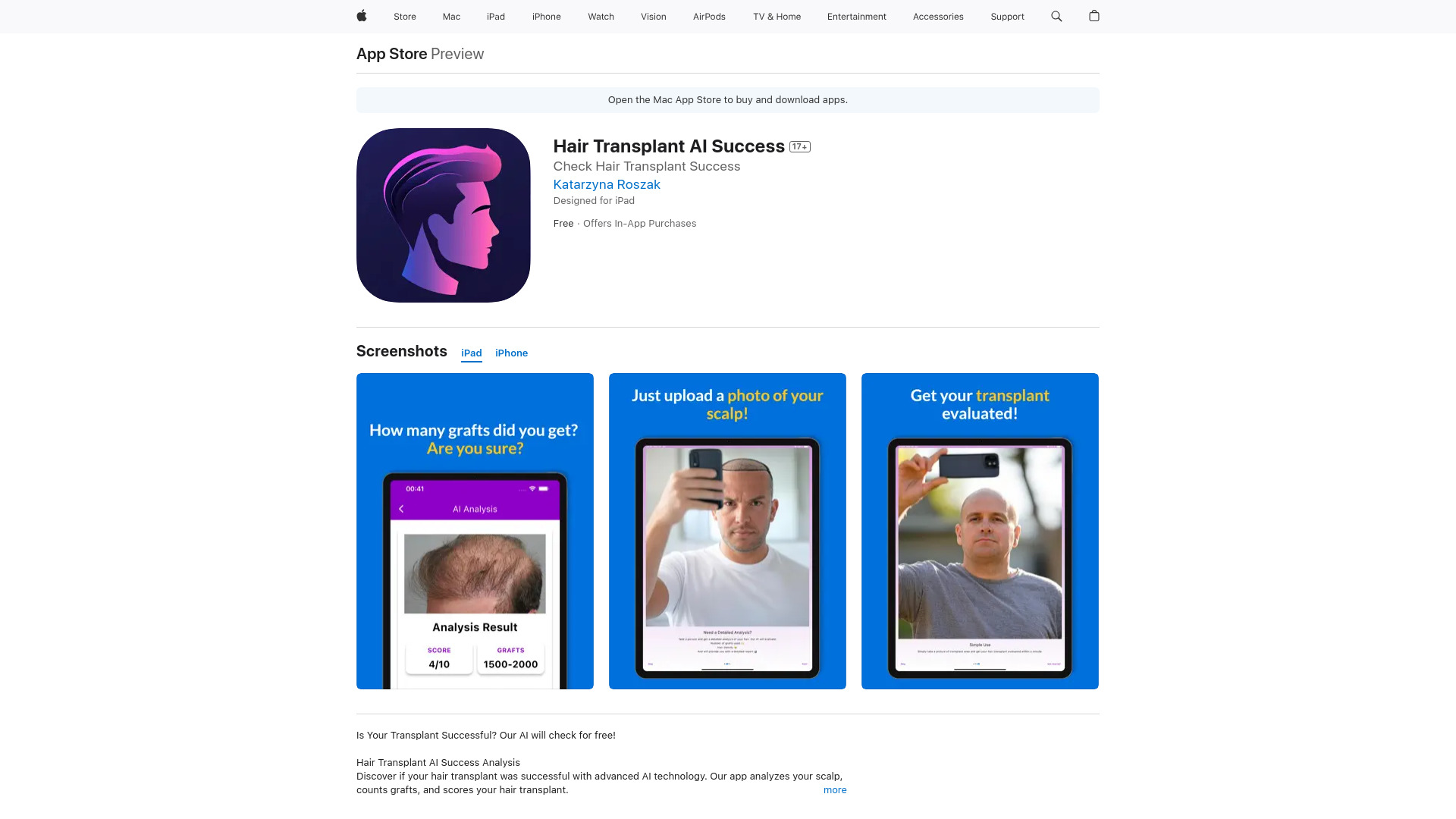 Hair Transplant AI Success网页截图,Hair Transplant AI Success网页快照