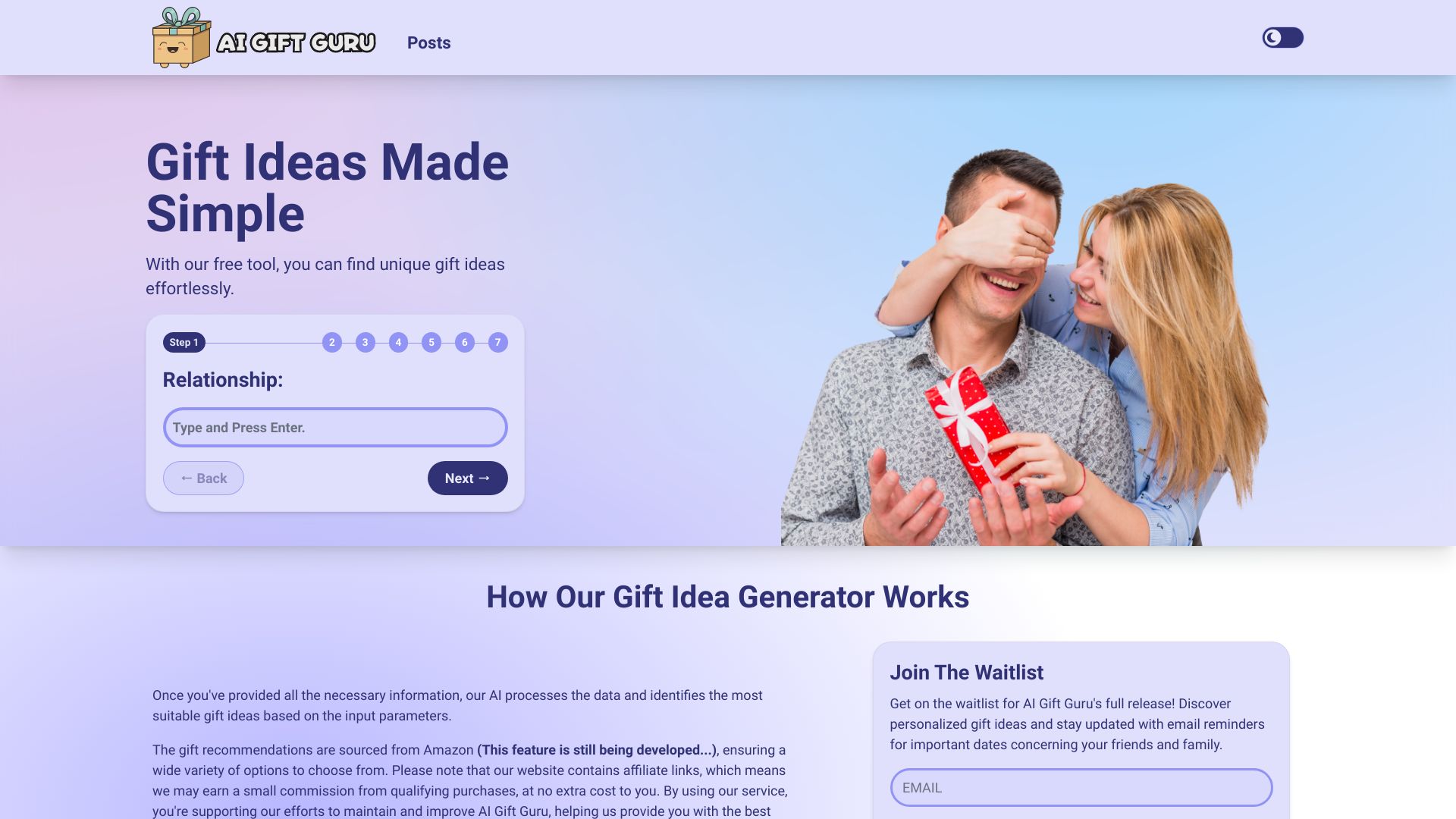 AI Gift Guru网页截图,AI Gift Guru网页快照
