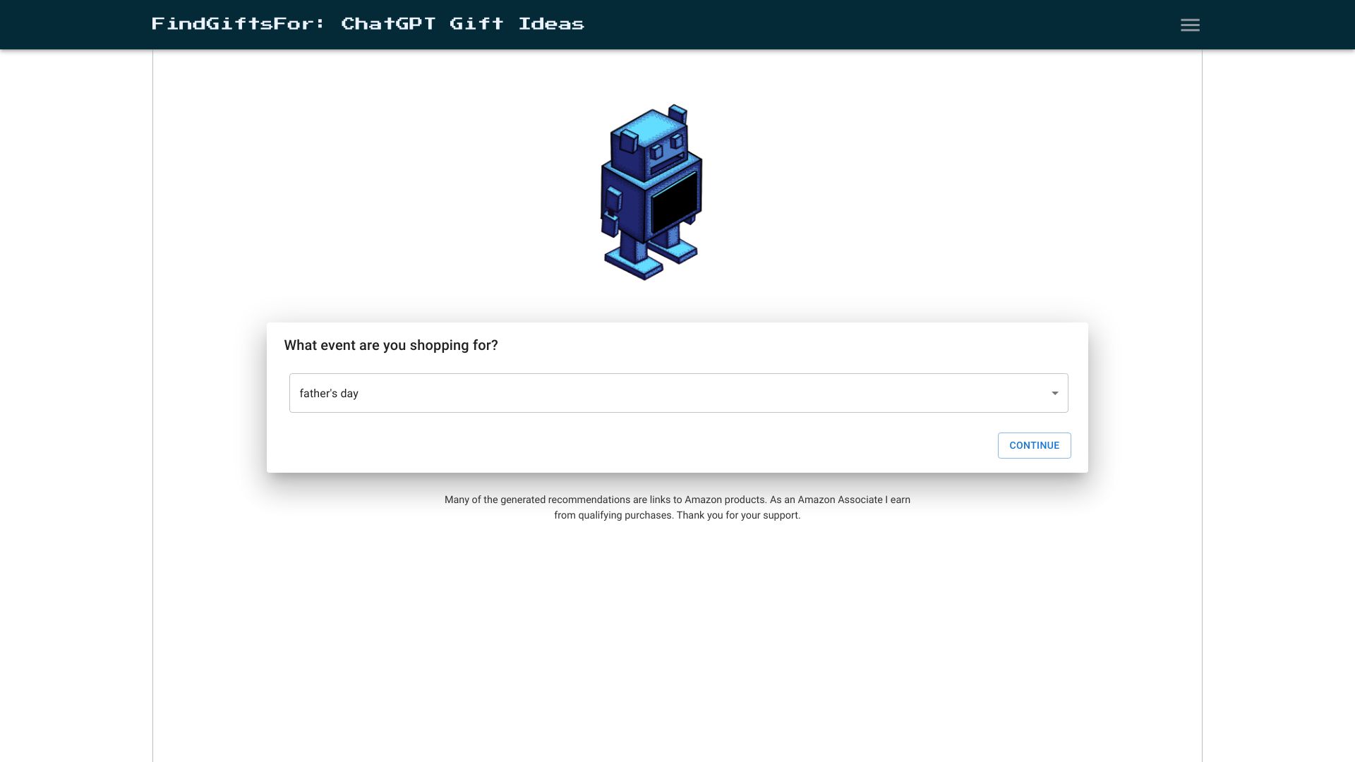 FindGiftsFor ChatGPT gift search网页截图,FindGiftsFor ChatGPT gift search网页快照