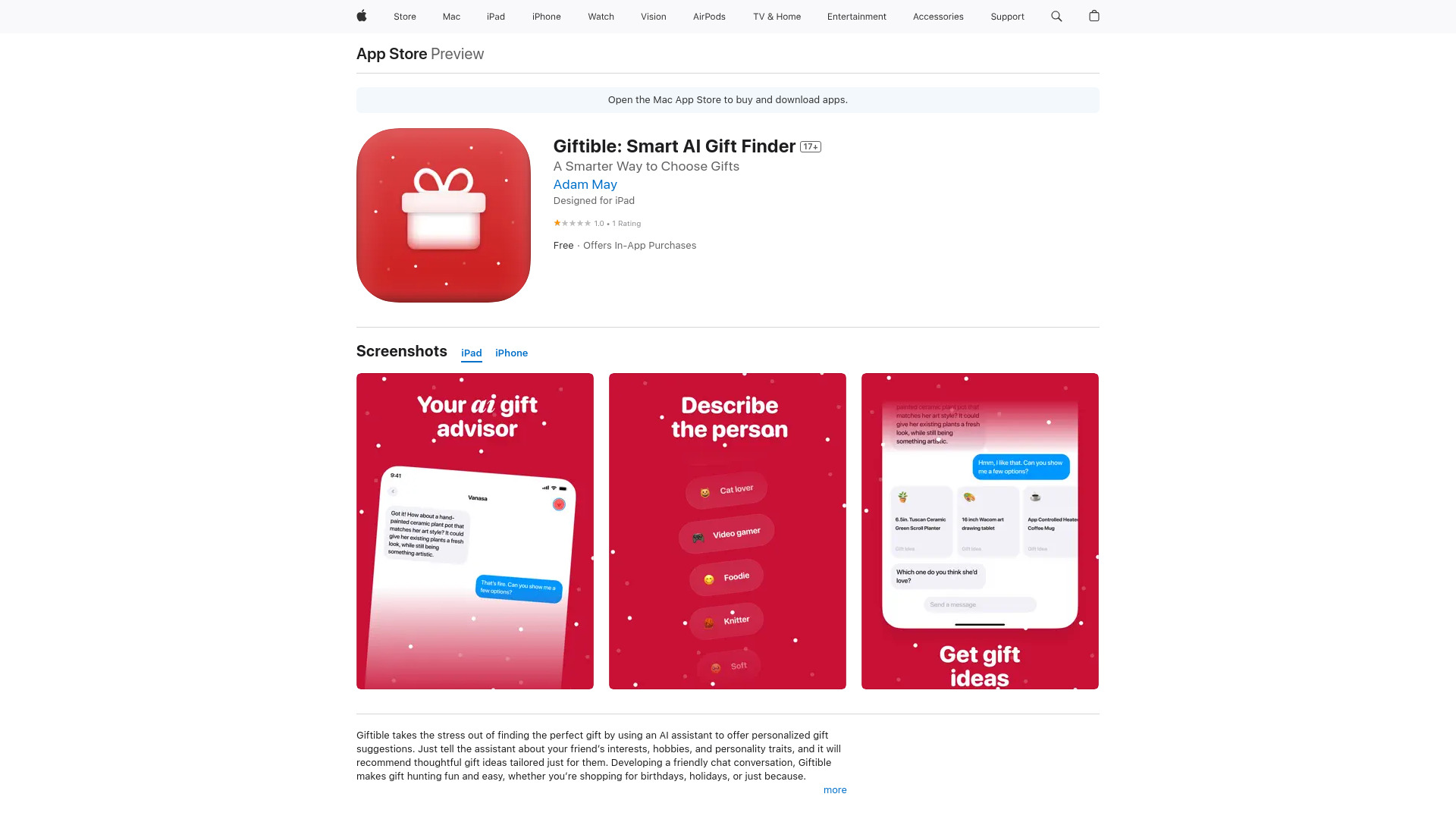Giftible网页截图,Giftible网页快照