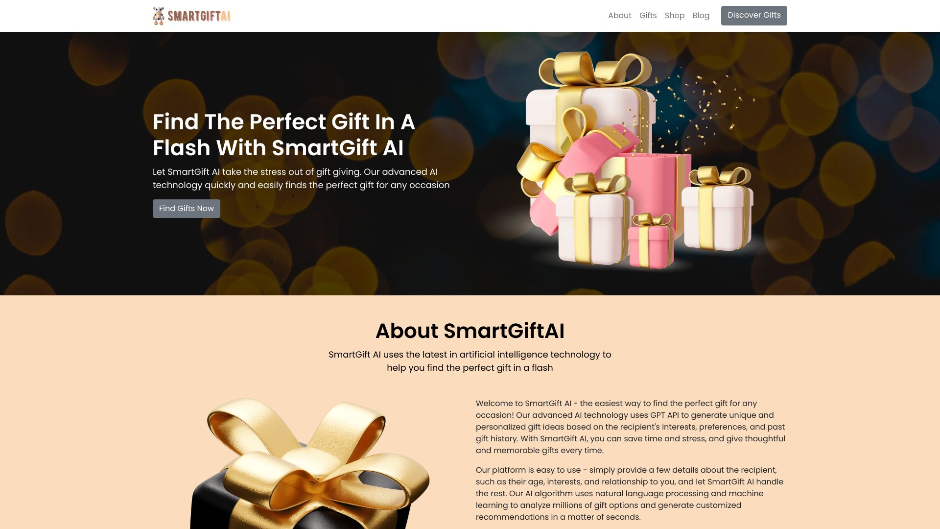 Smart Gift AI网页截图,Smart Gift AI网页快照