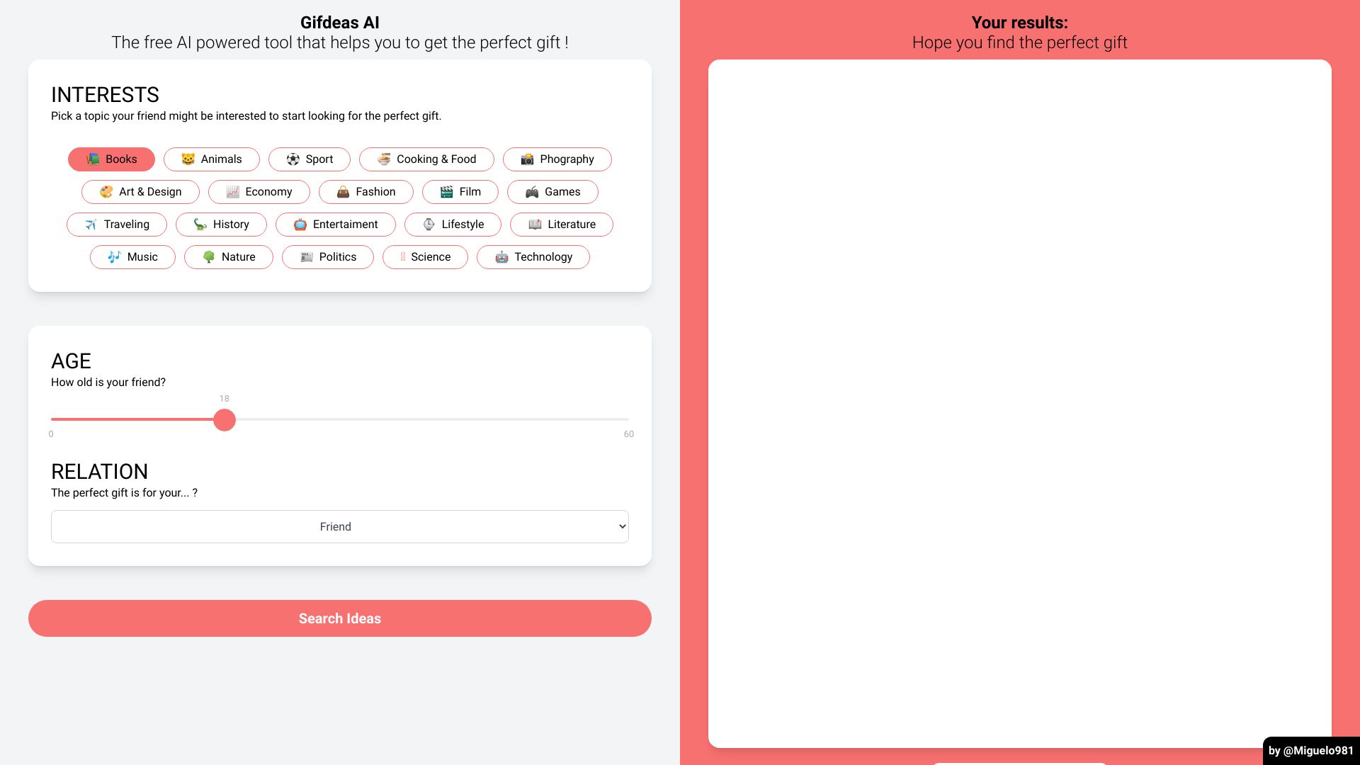 Giftdeas AI网页截图,Giftdeas AI网页快照