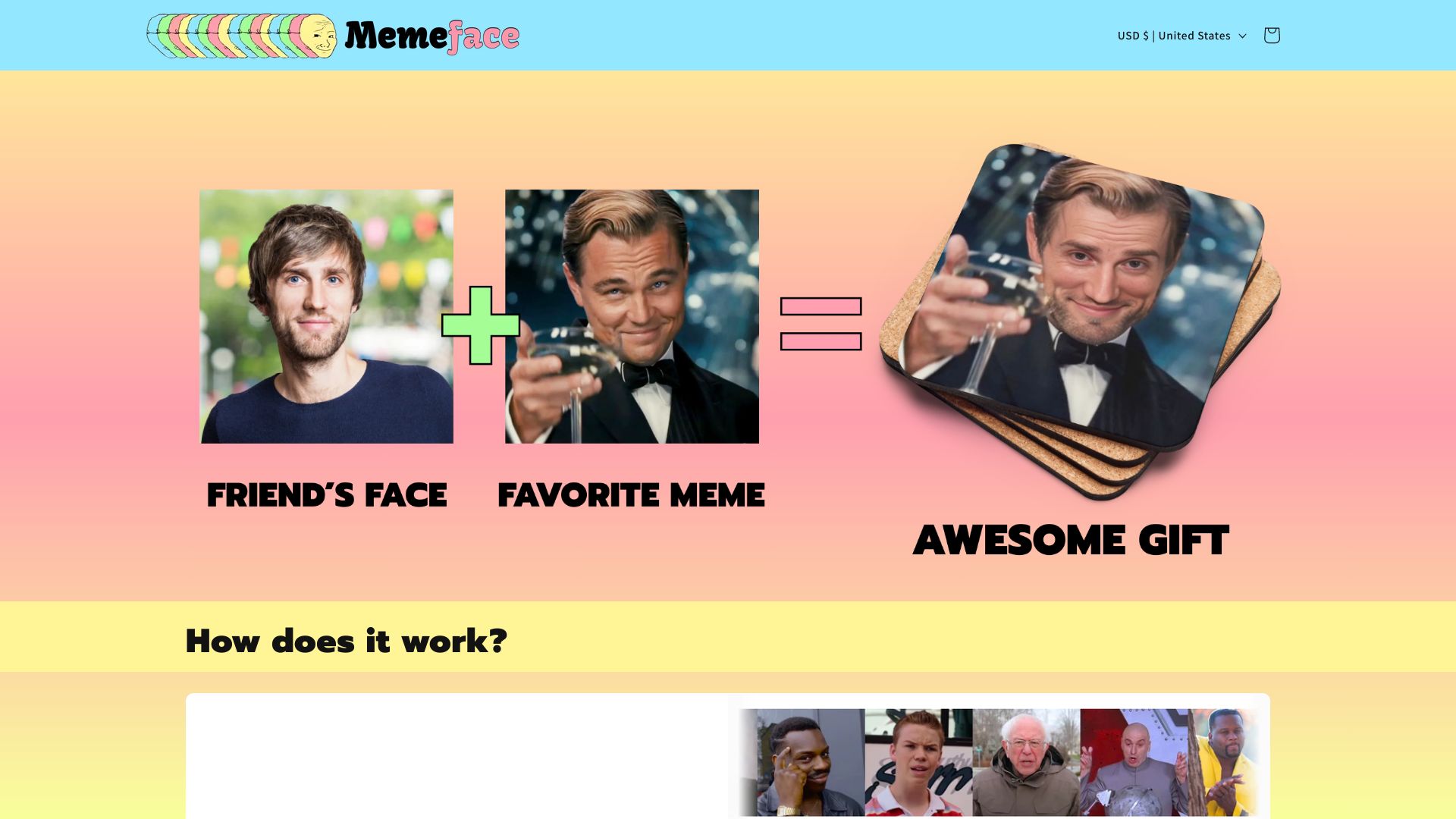 Memeface网页截图,Memeface网页快照
