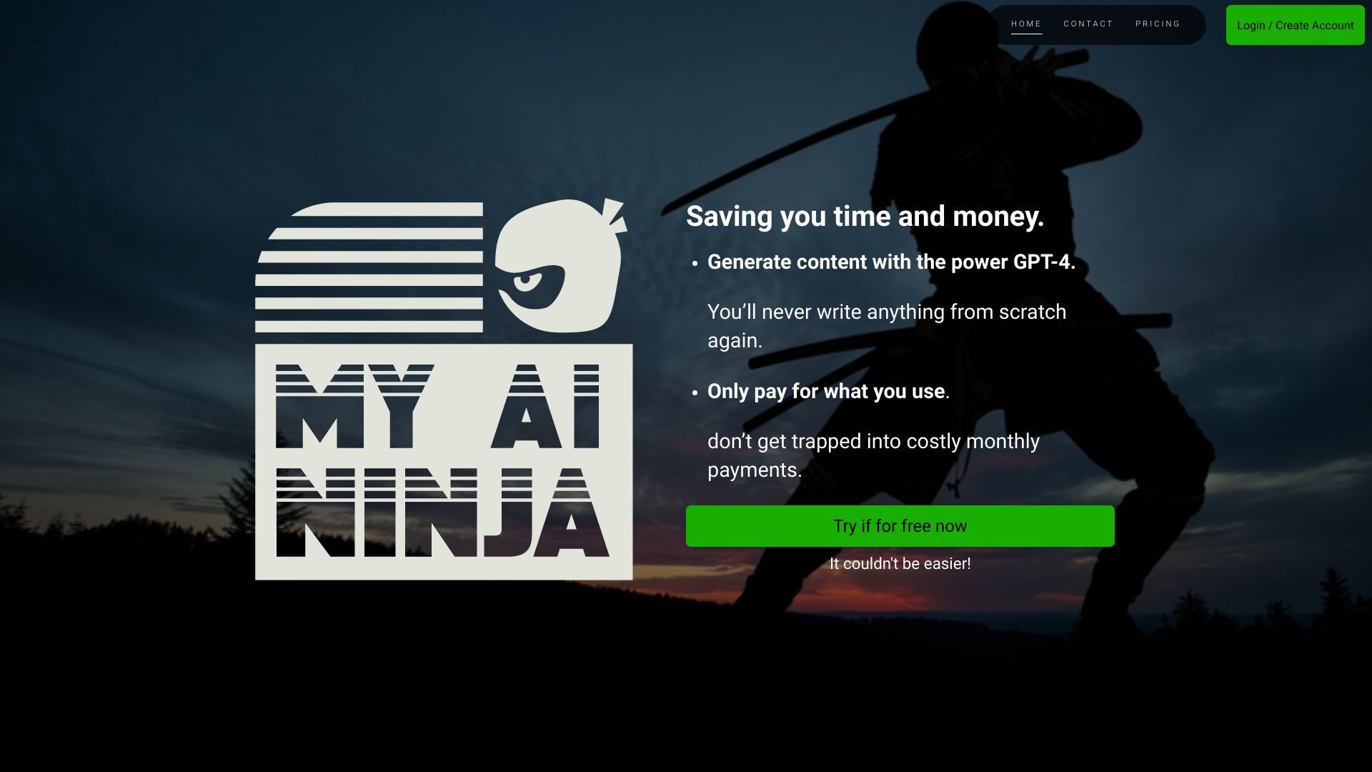 My AI Ninja网页截图,My AI Ninja网页快照