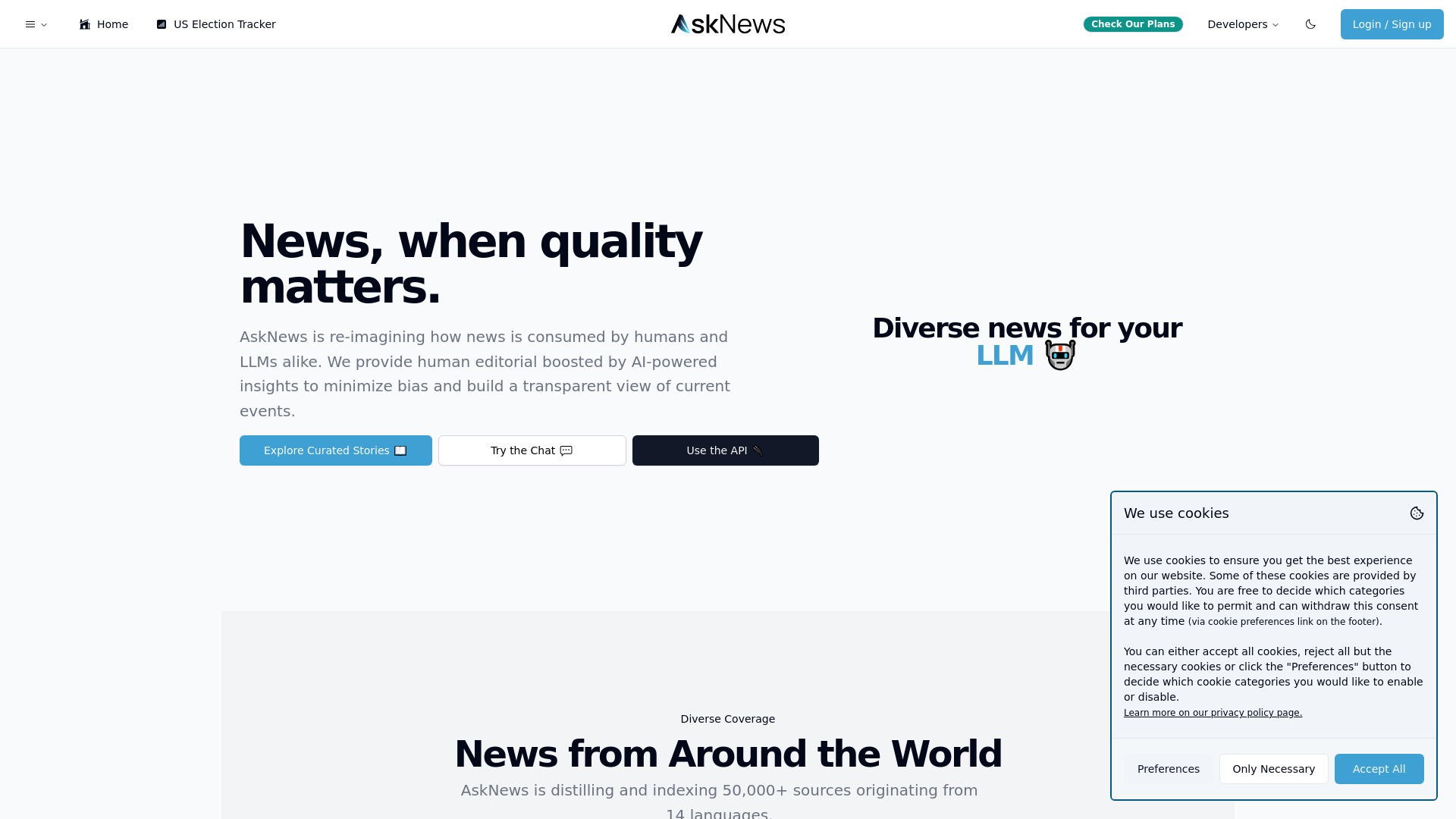 AskNews网页截图,AskNews网页快照