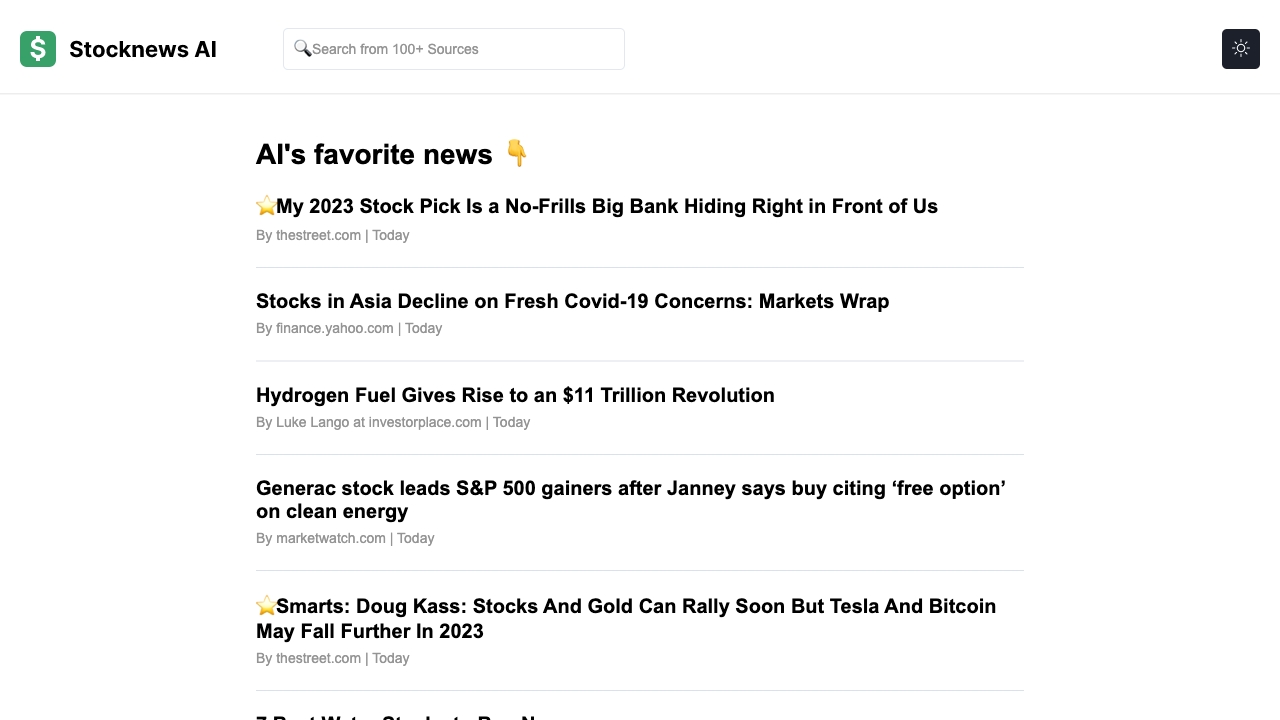 Stocknews AI网页截图,Stocknews AI网页快照