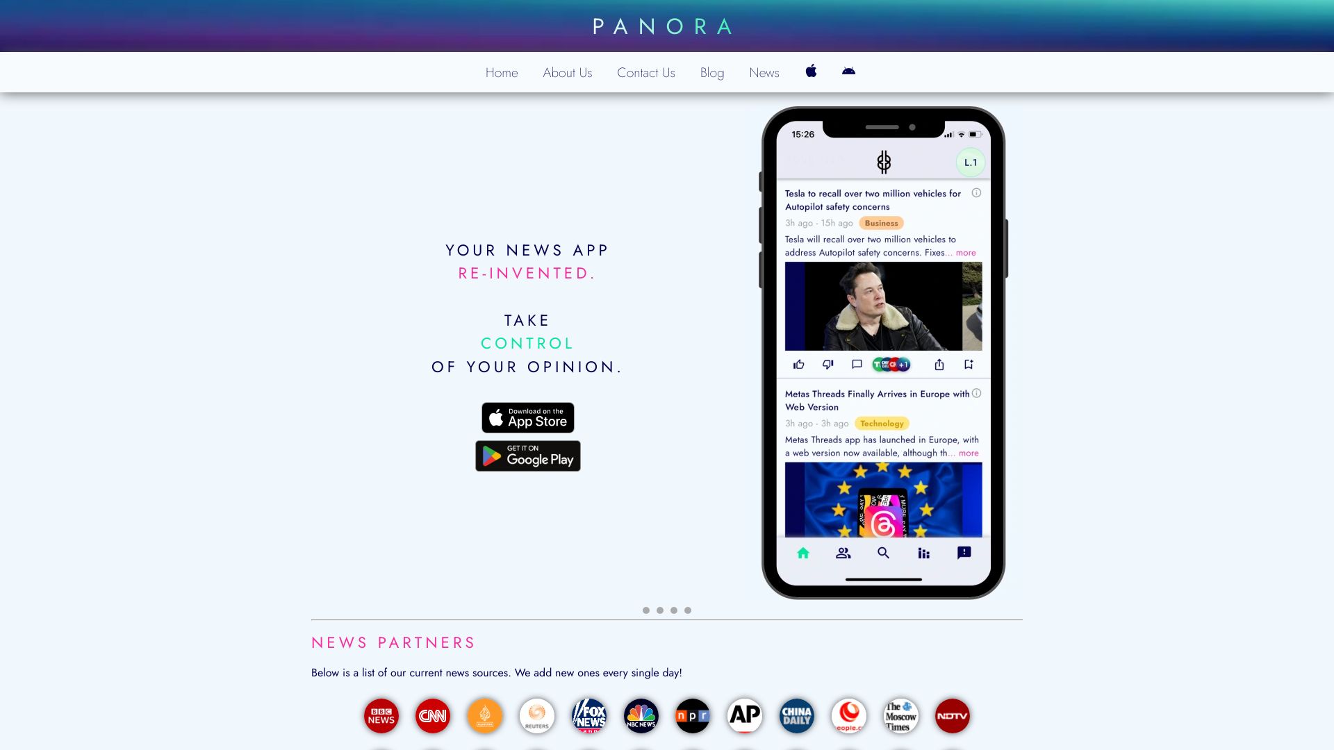 PANORA News App网页截图,PANORA News App网页快照