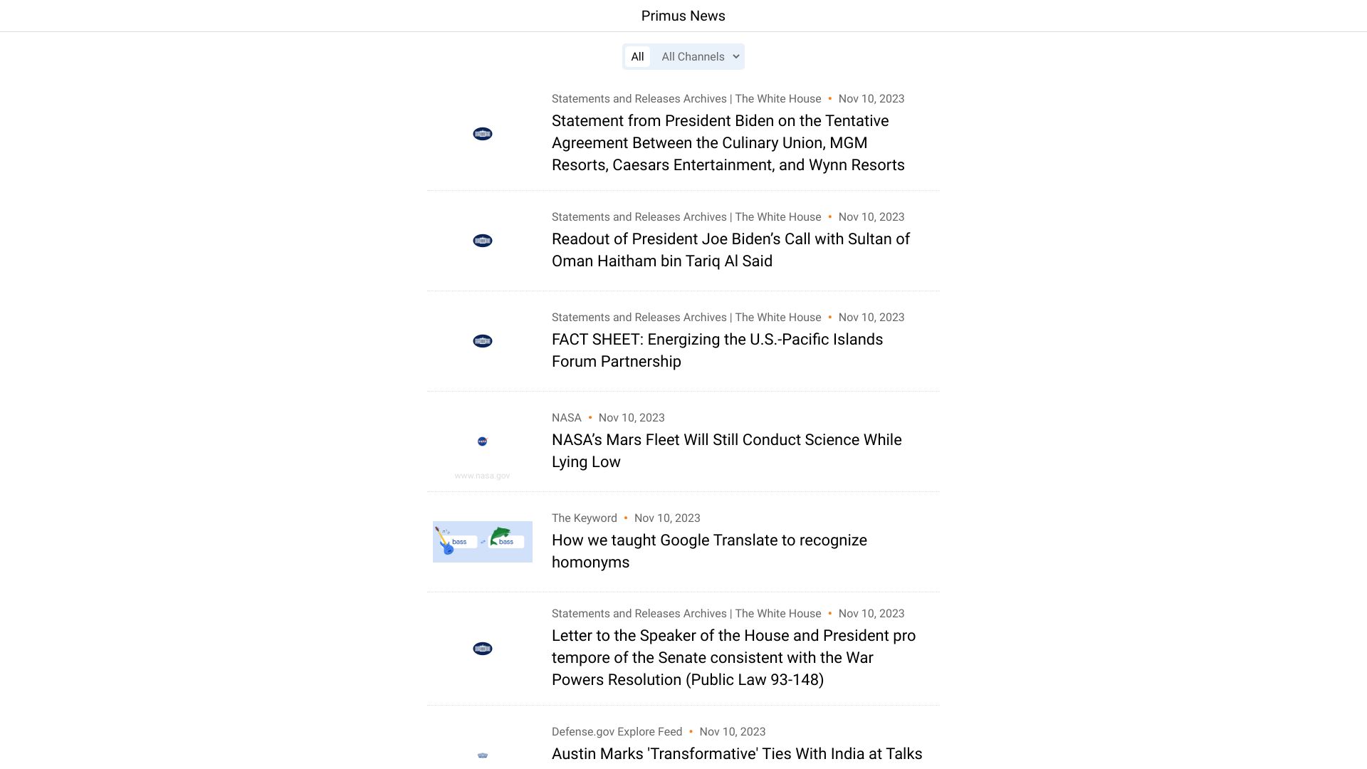 Primus News网页截图,Primus News网页快照