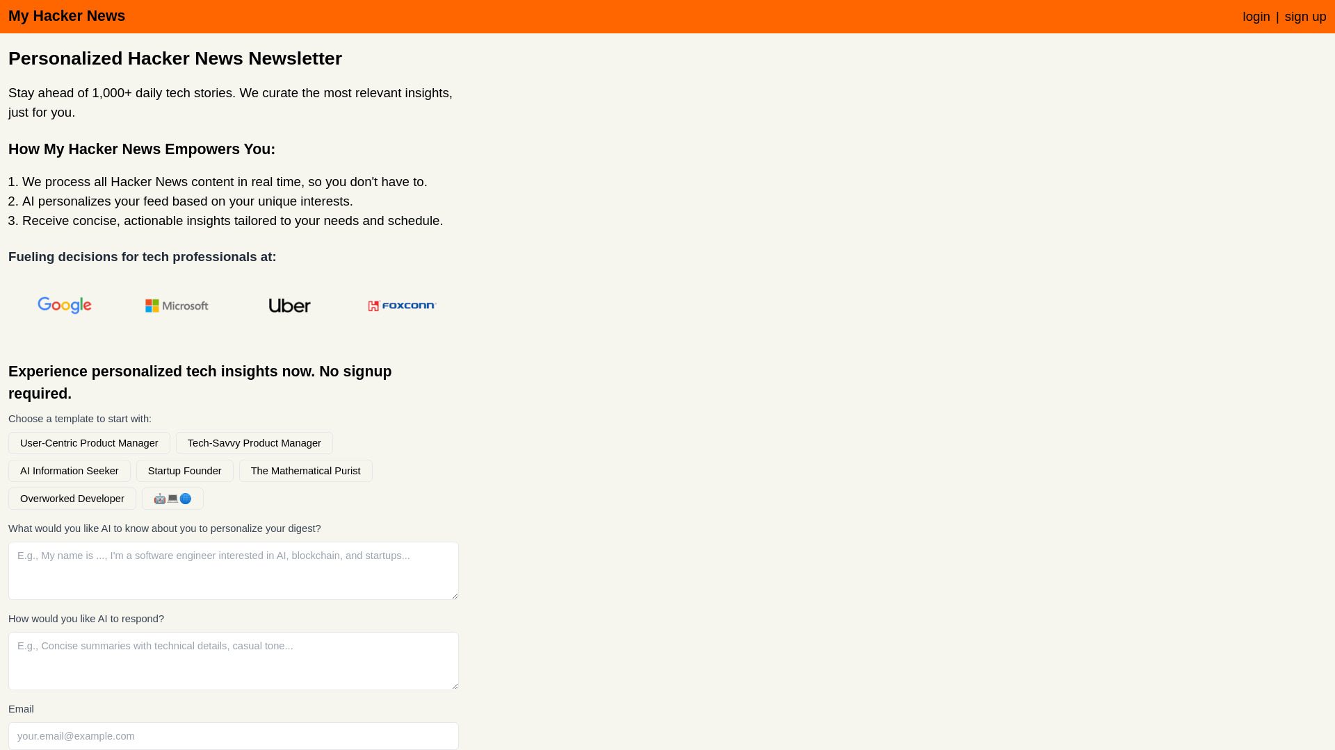 My Hacker News网页截图,My Hacker News网页快照