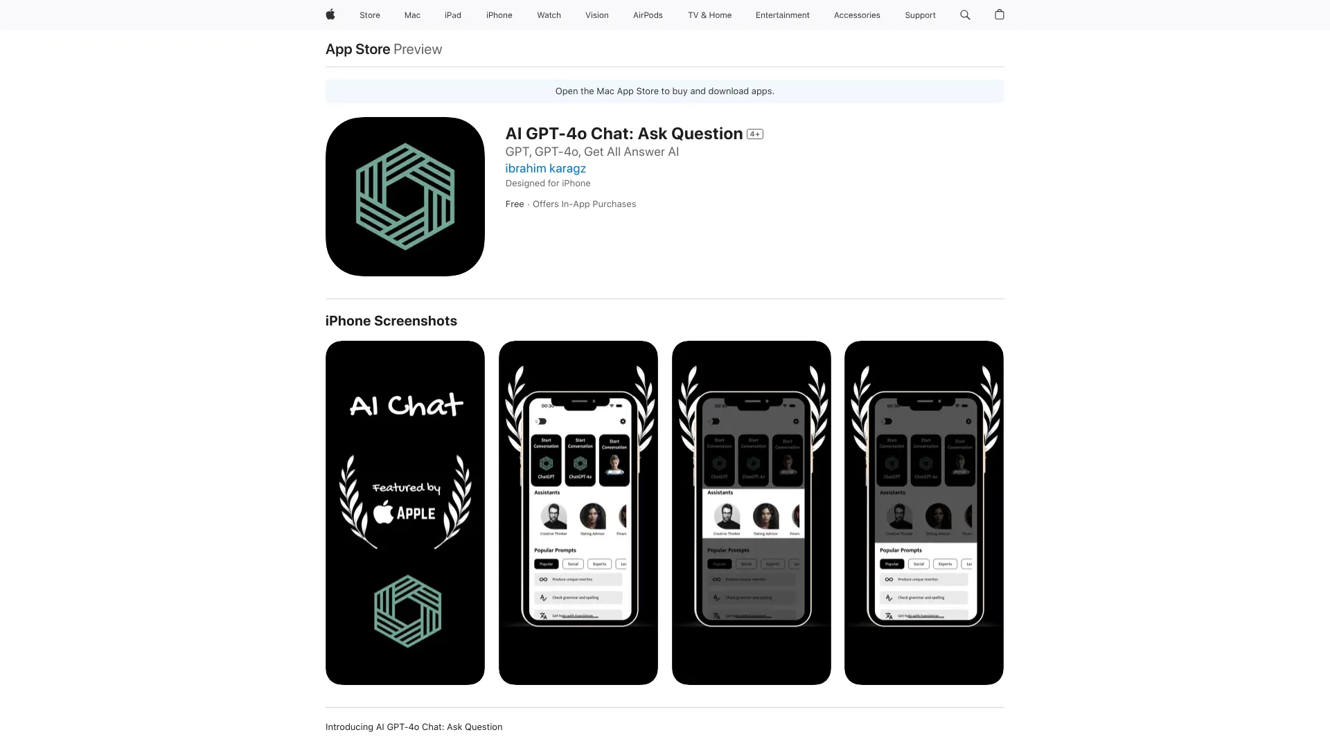 AI GPT-4o Chat: Ask Question网页截图,AI GPT-4o Chat: Ask Question网页快照