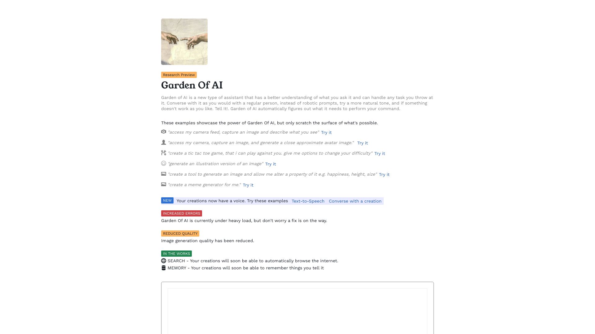 Garden Of AI网页截图,Garden Of AI网页快照