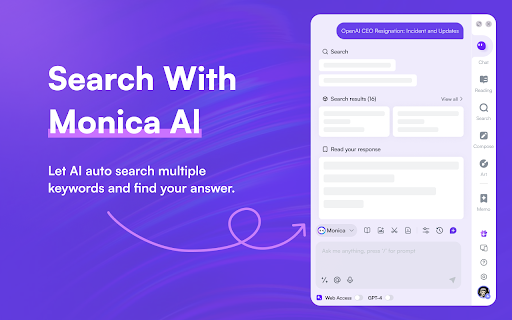 Monica – Your AI Copilot powered by ChatGPT4网页截图,Monica – Your AI Copilot powered by ChatGPT4网页快照
