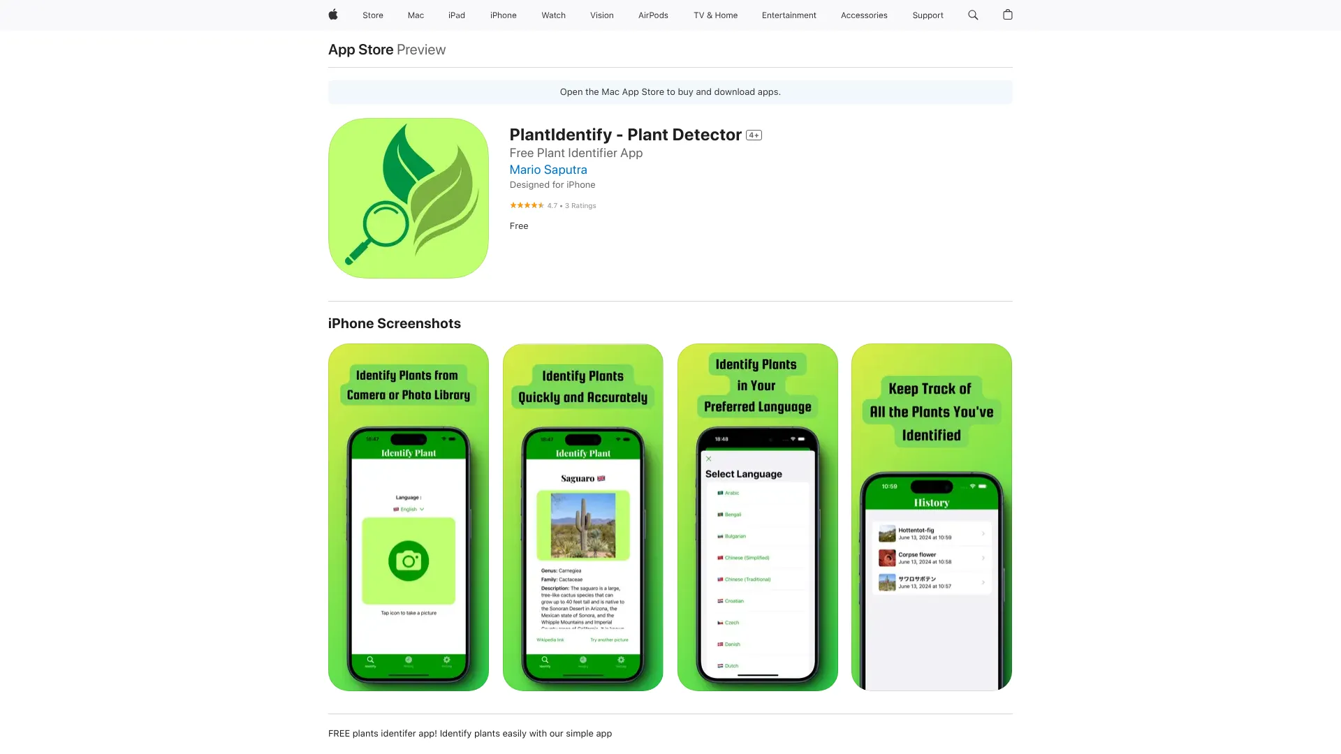 PlantIdentify – Plant Detector网页截图,PlantIdentify – Plant Detector网页快照