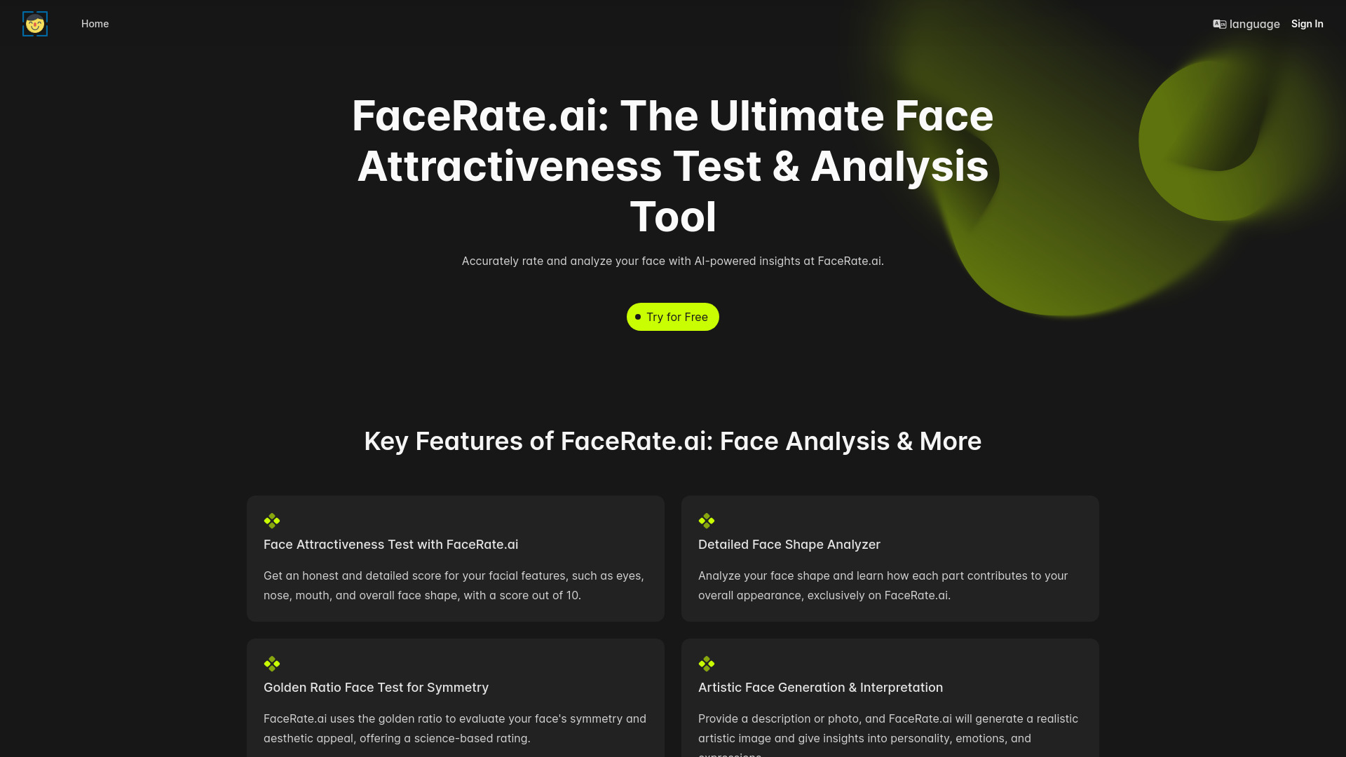 FaceRate.ai网页截图,FaceRate.ai网页快照