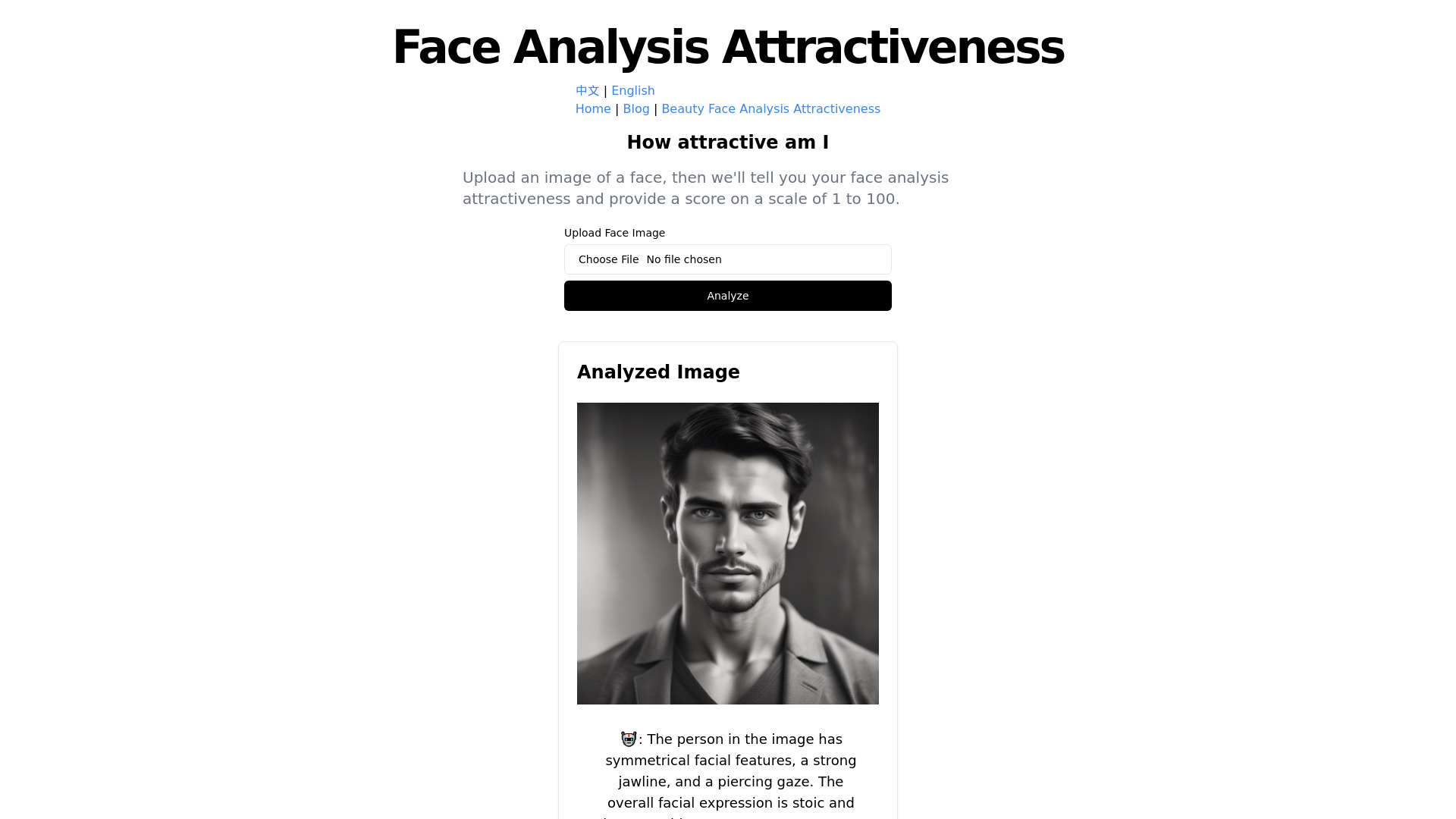 Face Analysis Attractiveness网页截图,Face Analysis Attractiveness网页快照