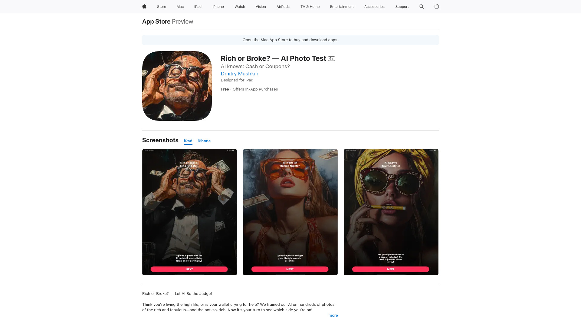 Rich or Broke? — AI Photo Test网页截图,Rich or Broke? — AI Photo Test网页快照