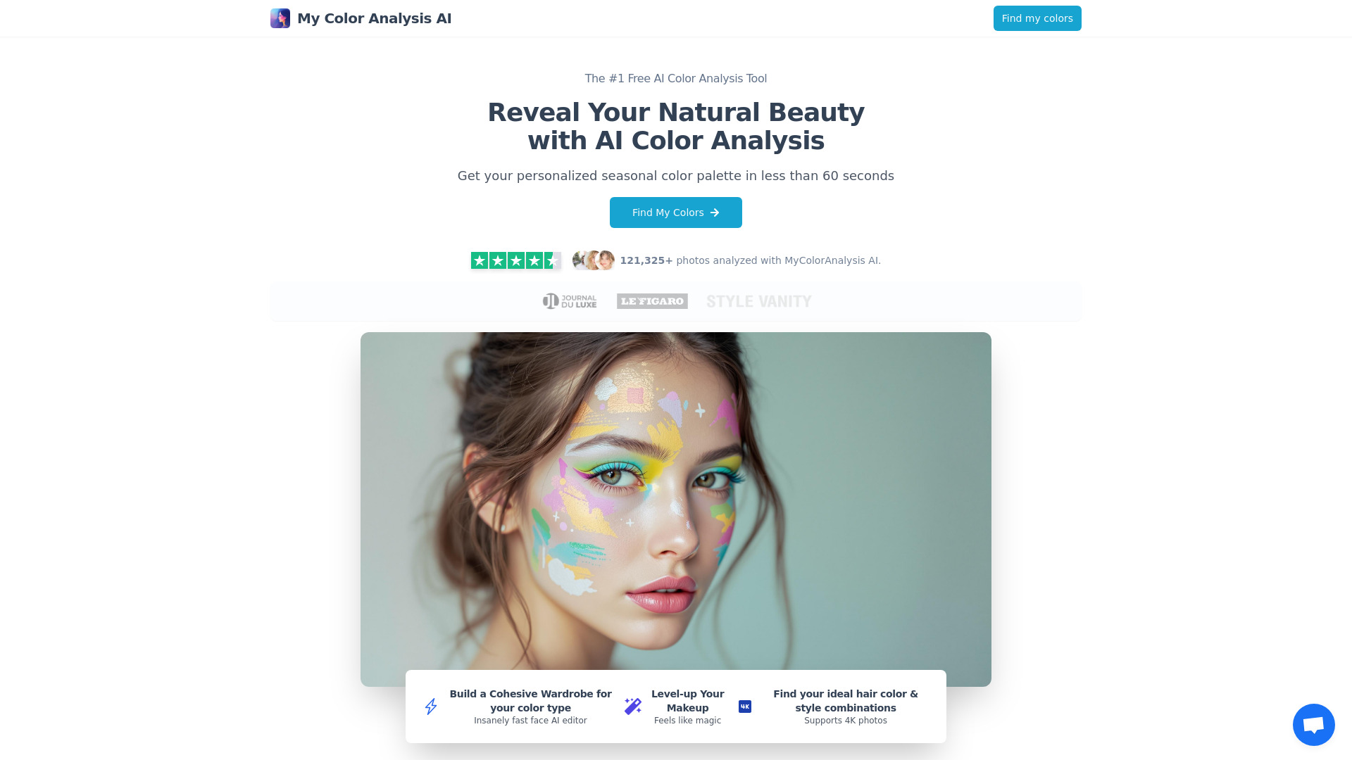 My Color Analysis AI网页截图,My Color Analysis AI网页快照