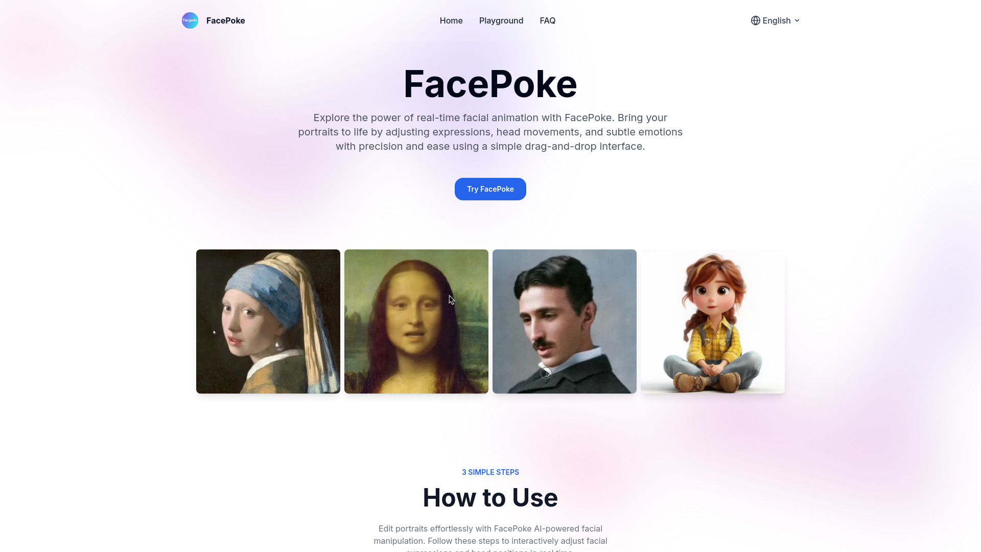FacePoke网页截图,FacePoke网页快照