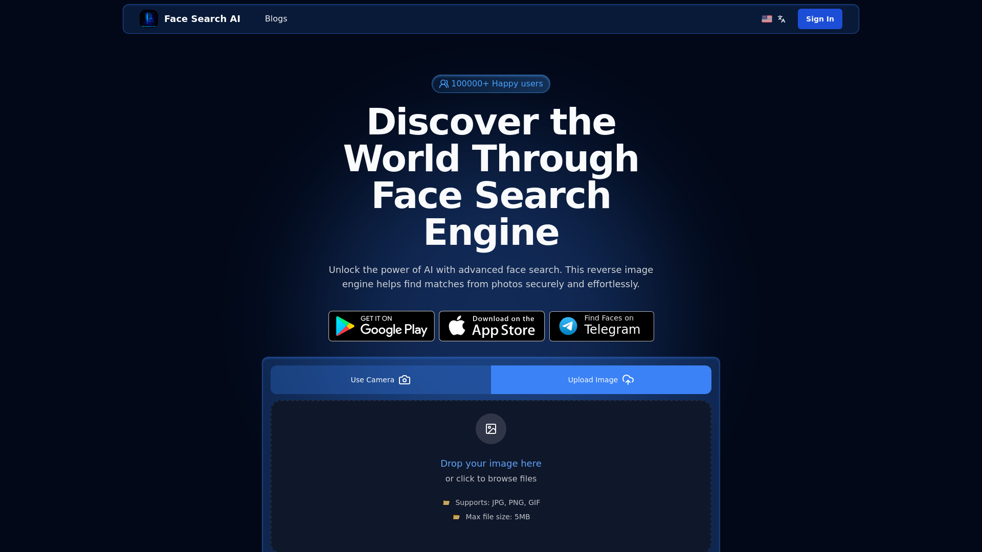 Face Search AI网页截图,Face Search AI网页快照