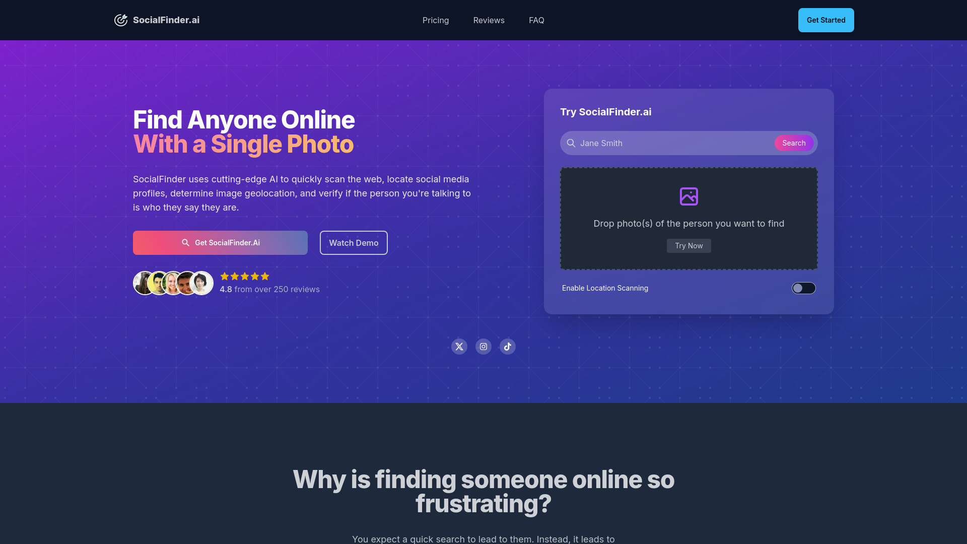 SocialFinder.ai网页截图,SocialFinder.ai网页快照