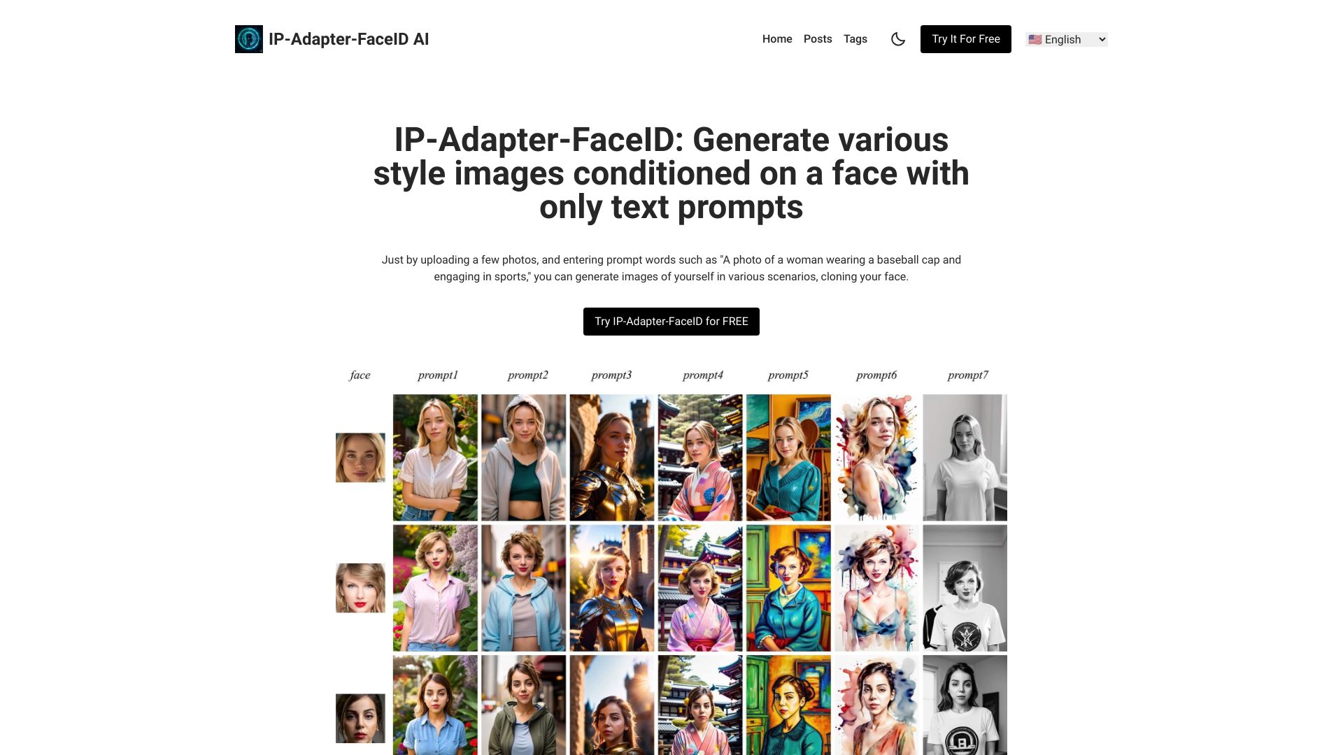 IP-Adapter-FaceID AI网页截图,IP-Adapter-FaceID AI网页快照