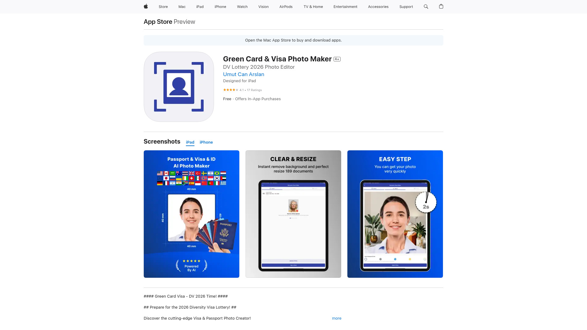 Green Card & Visa Photo Maker网页截图,Green Card & Visa Photo Maker网页快照