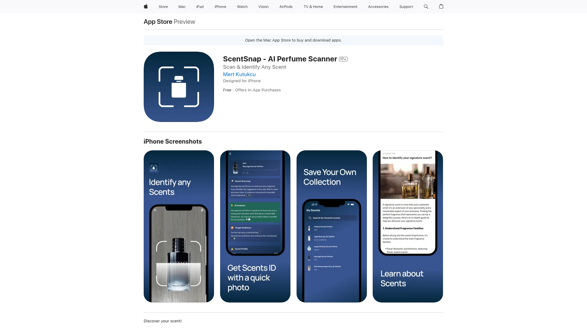 ScentSnap网页截图,ScentSnap网页快照