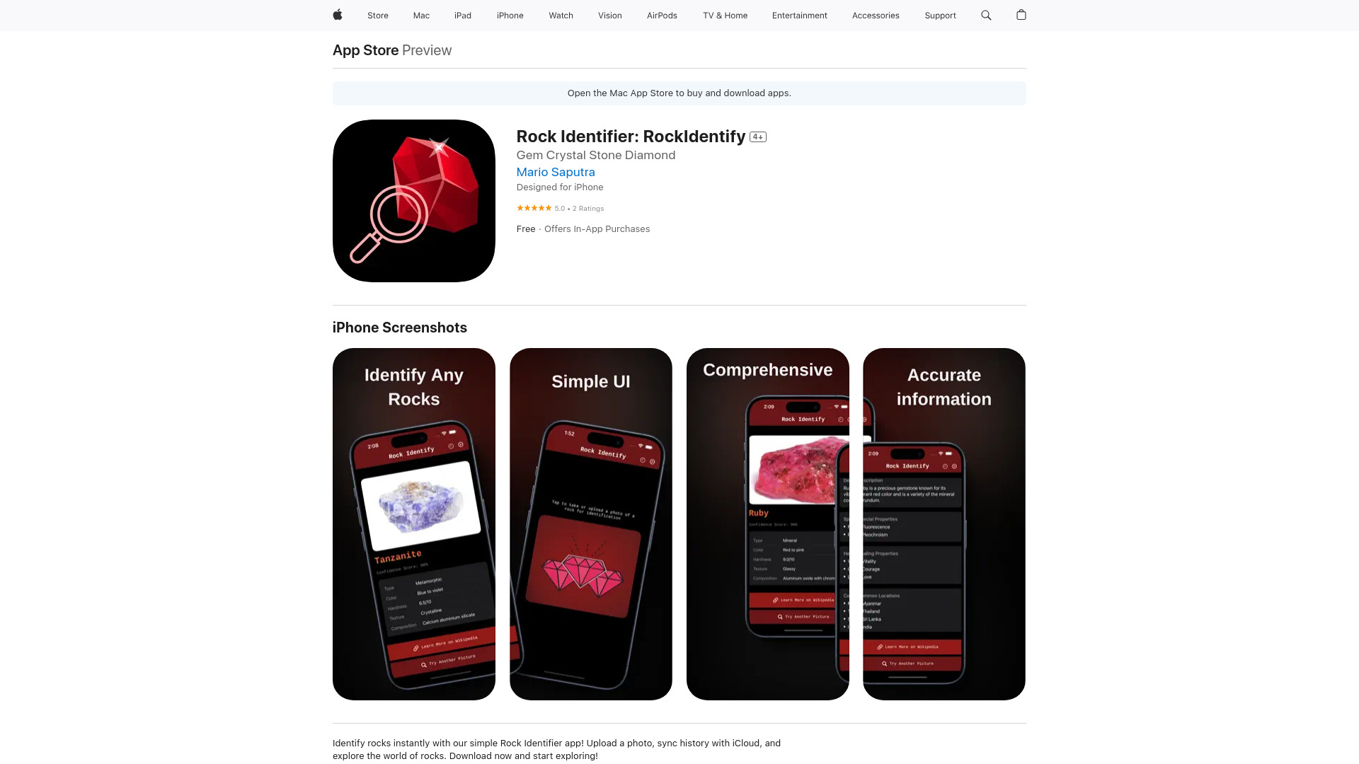 RockIdentify – Rock Identifier网页截图,RockIdentify – Rock Identifier网页快照