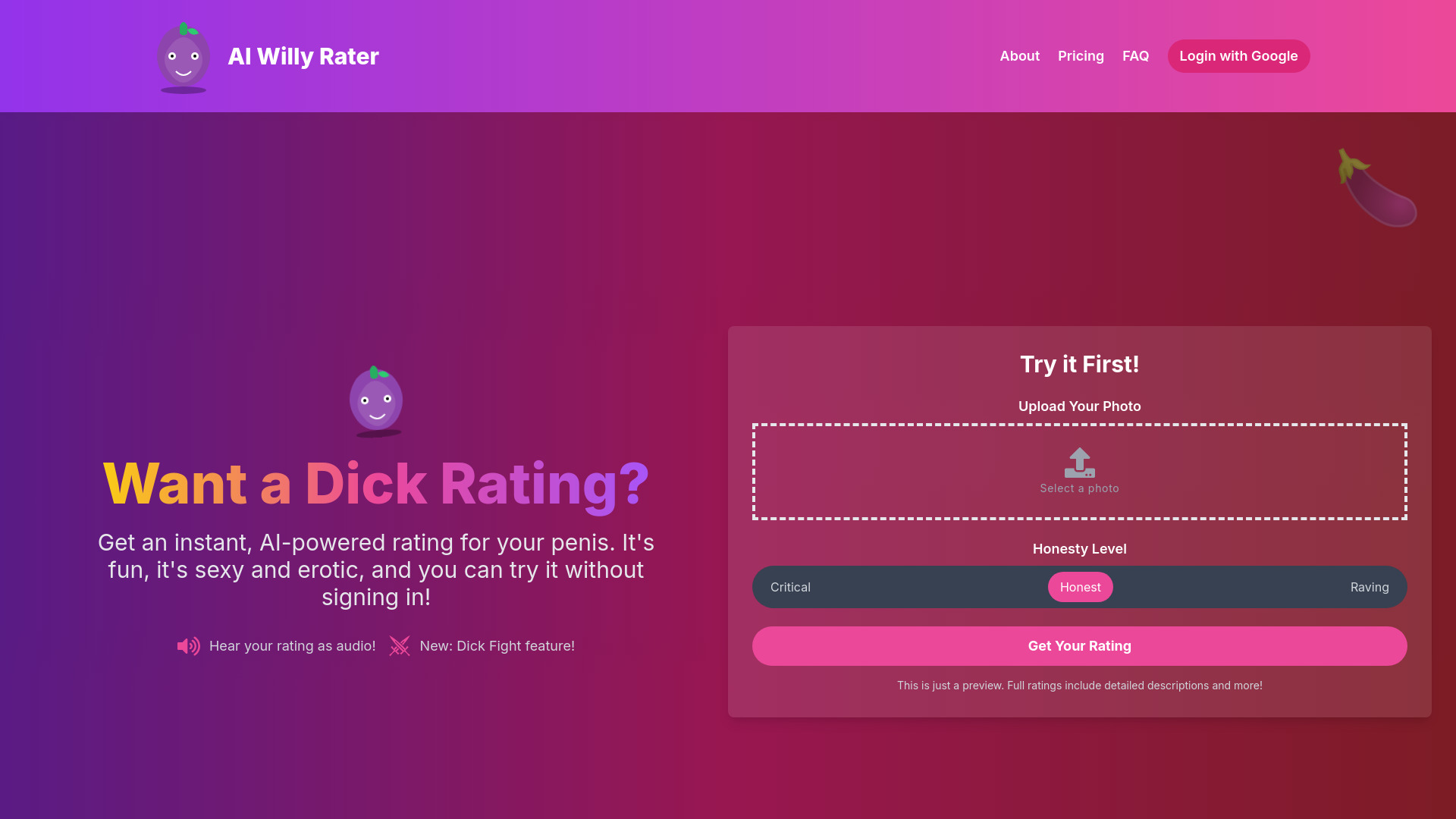 AI Willy Rater网页截图,AI Willy Rater网页快照
