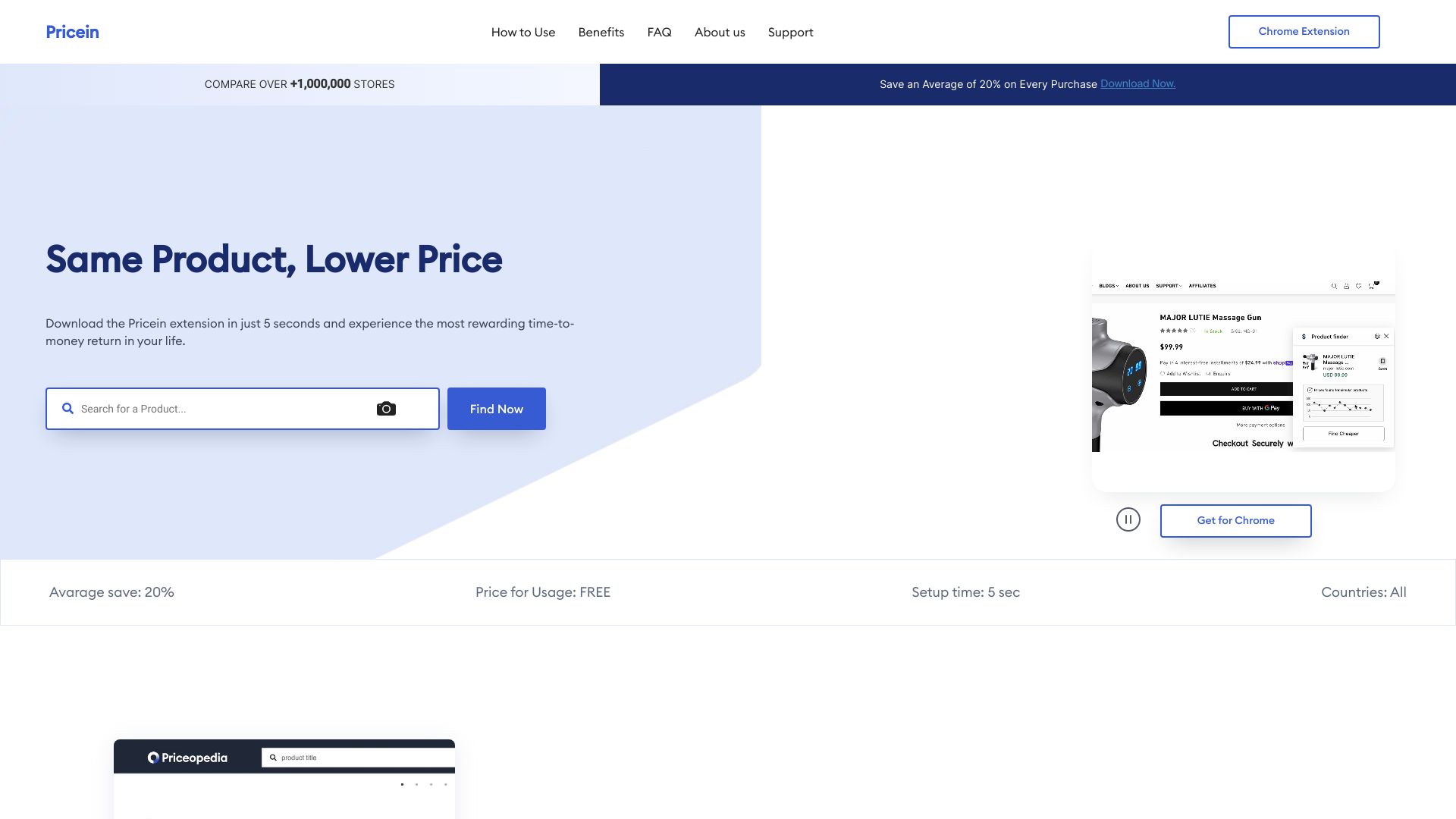 Pricein | same product lower price网页截图,Pricein | same product lower price网页快照