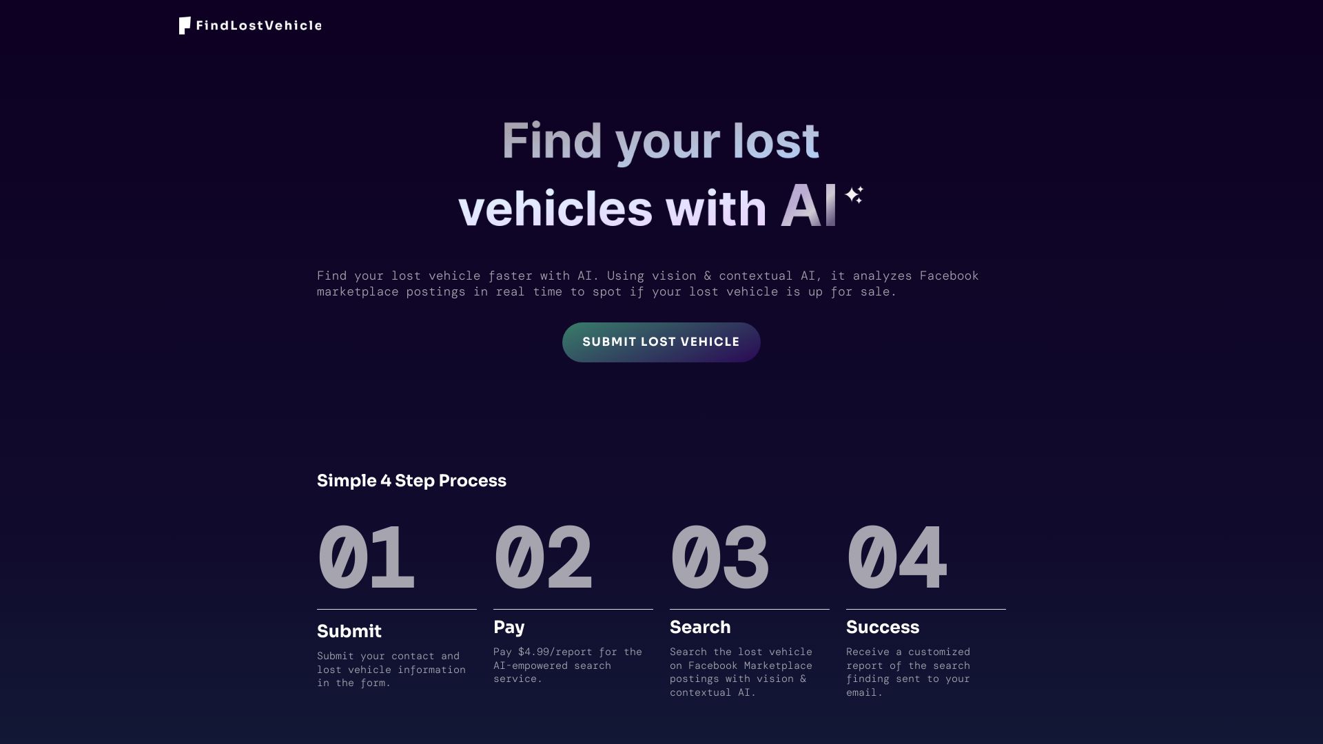 Find lost vehicle网页截图,Find lost vehicle网页快照