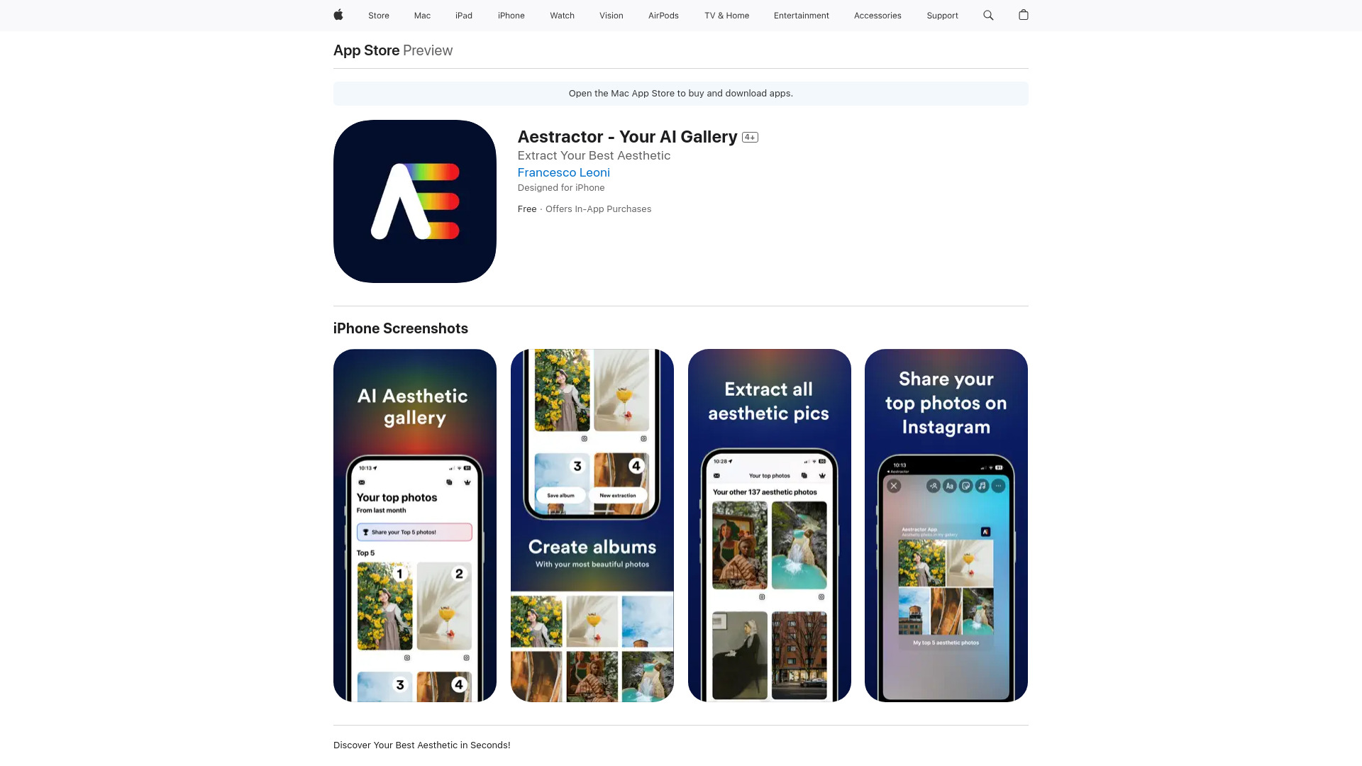 Aestractor – Your AI Gallery网页截图,Aestractor – Your AI Gallery网页快照