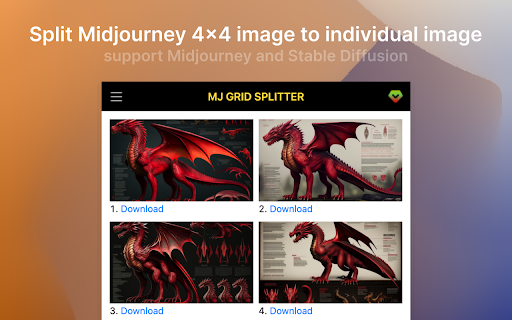 Midjourney Grid Splitter – Image Splitter网页截图,Midjourney Grid Splitter – Image Splitter网页快照