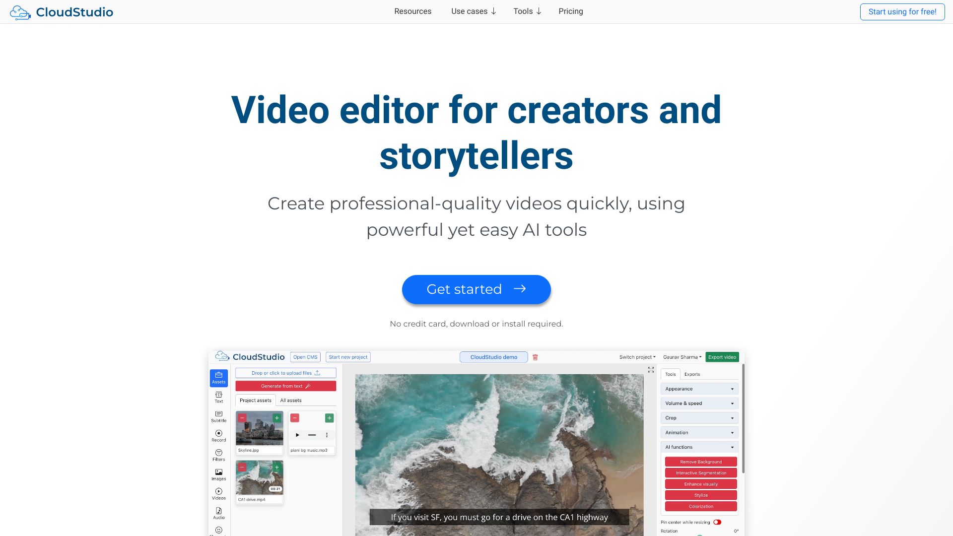 CloudStudio网页截图,CloudStudio网页快照