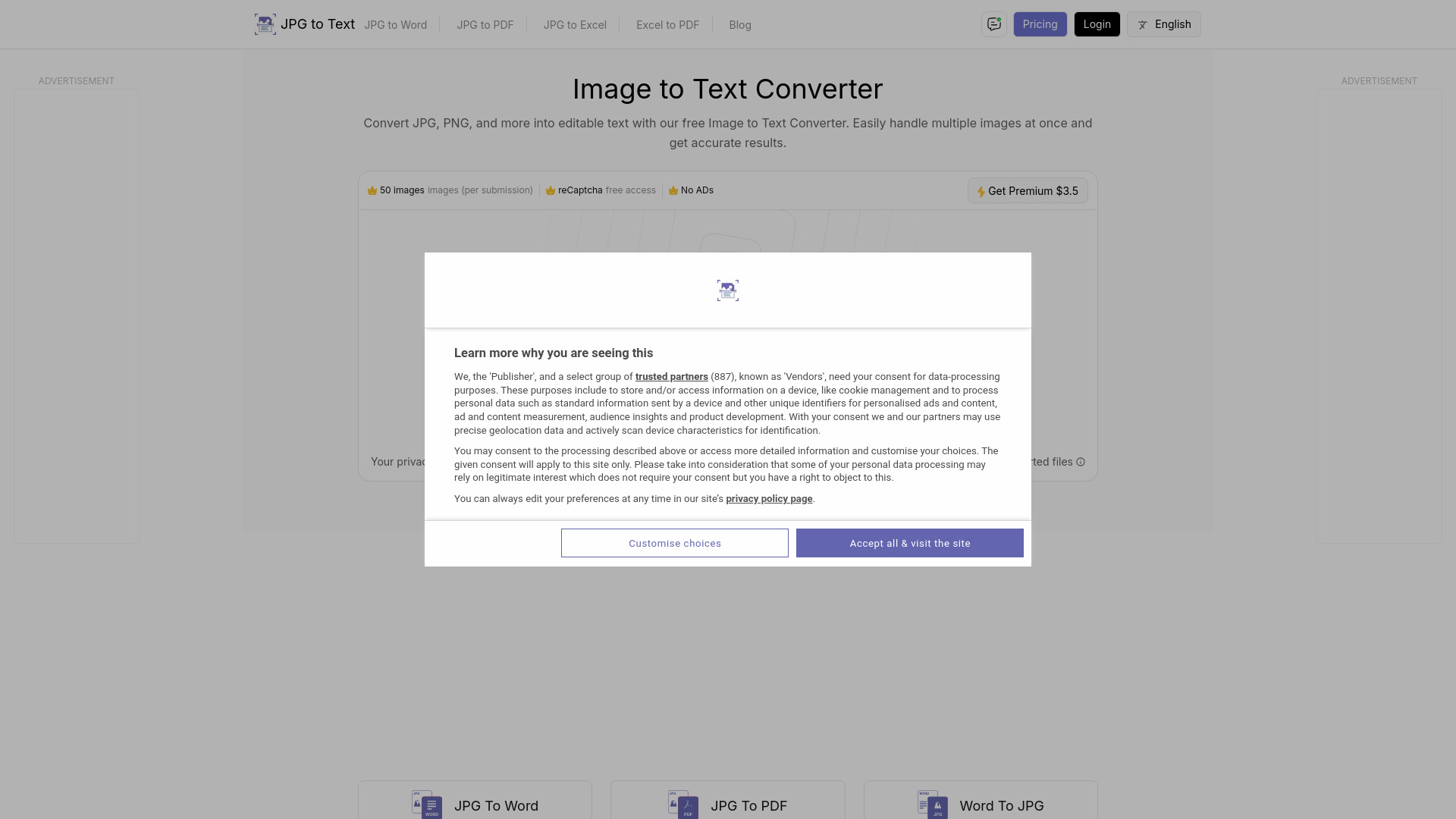 JPG to Text网页截图,JPG to Text网页快照
