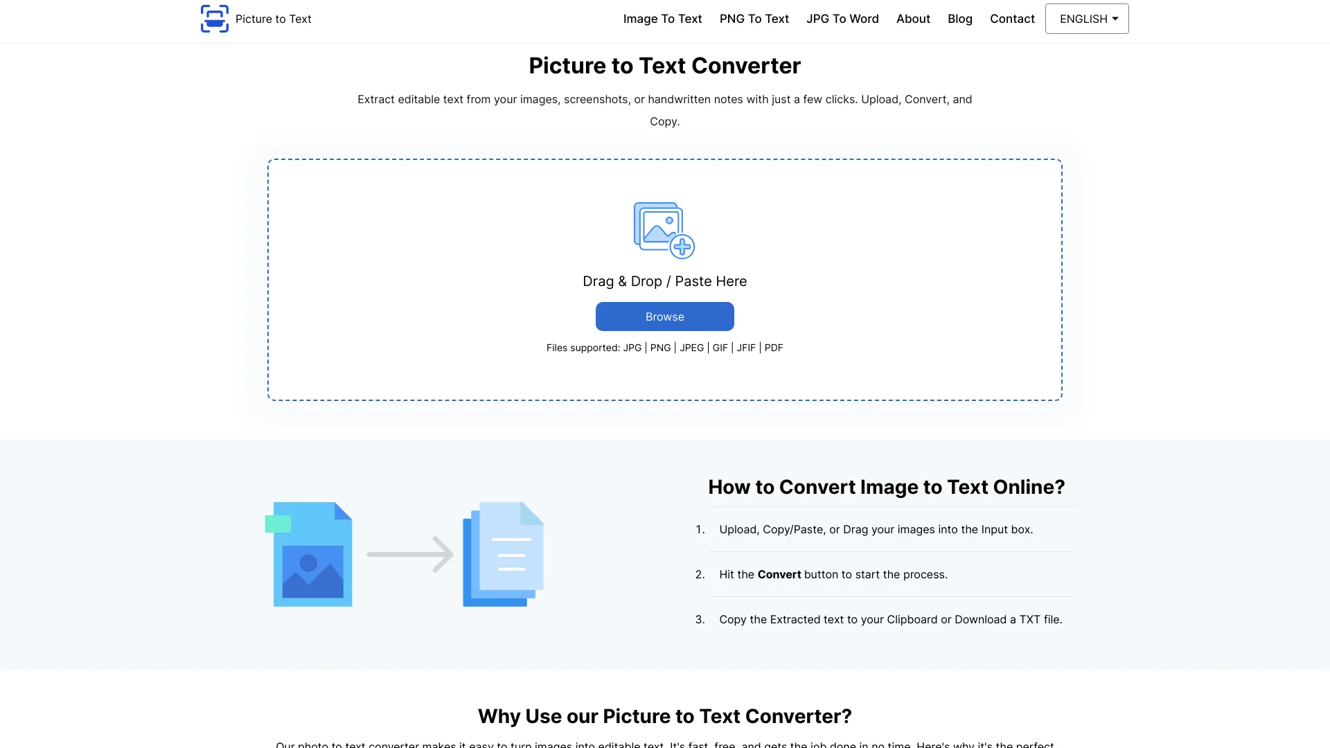 Picture To Text网页截图,Picture To Text网页快照