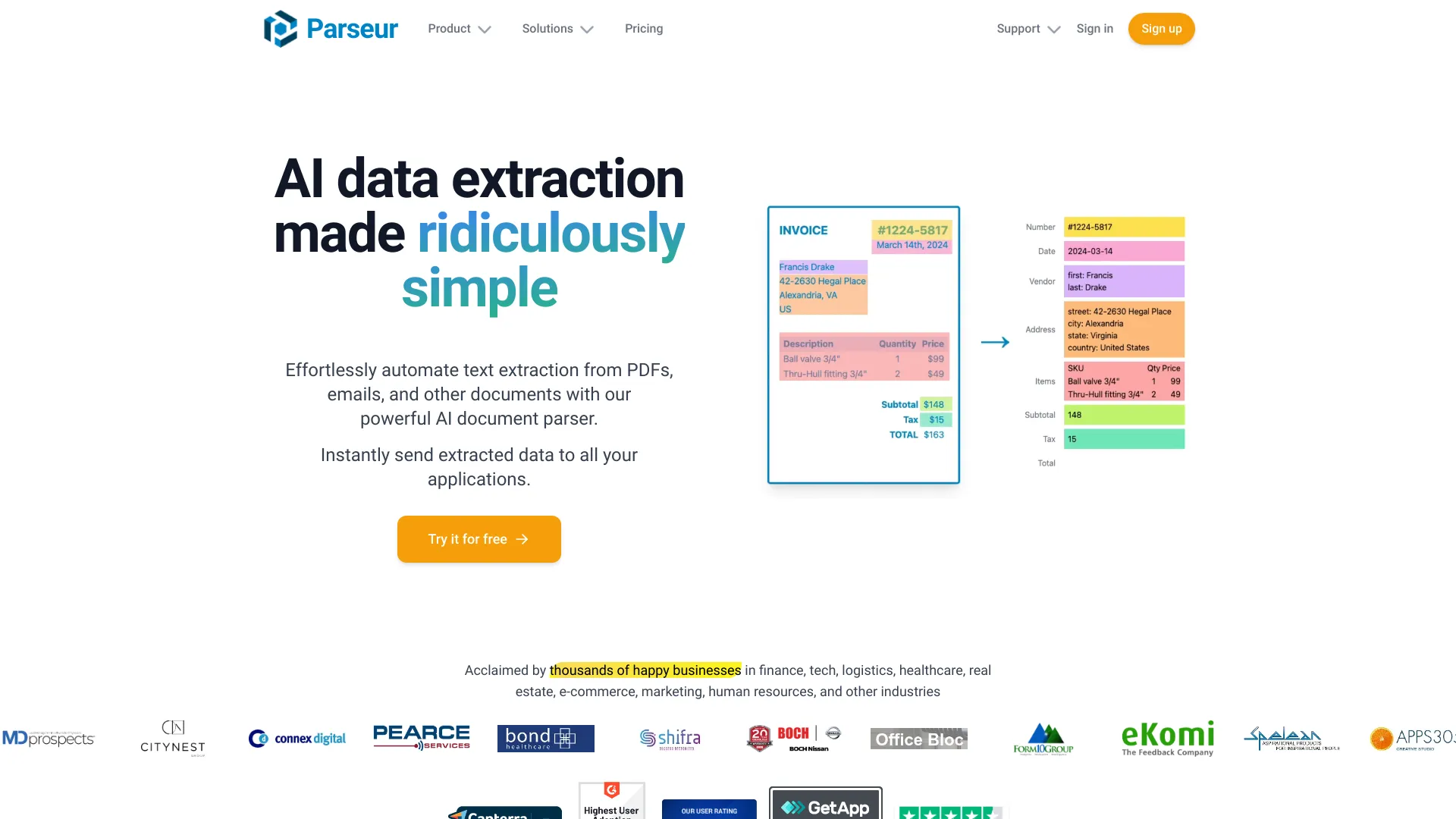 parseur.com网页截图,parseur.com网页快照