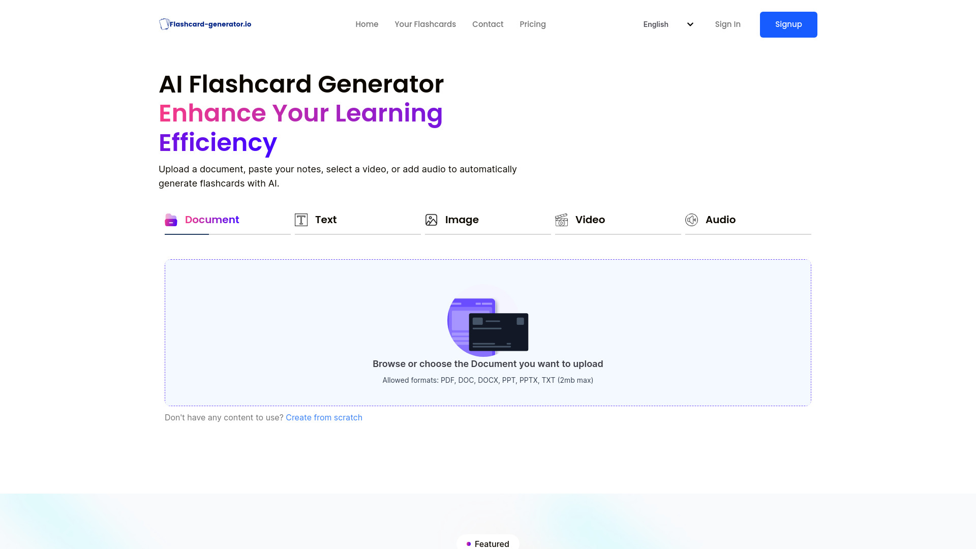 Flashcard generator网页截图,Flashcard generator网页快照