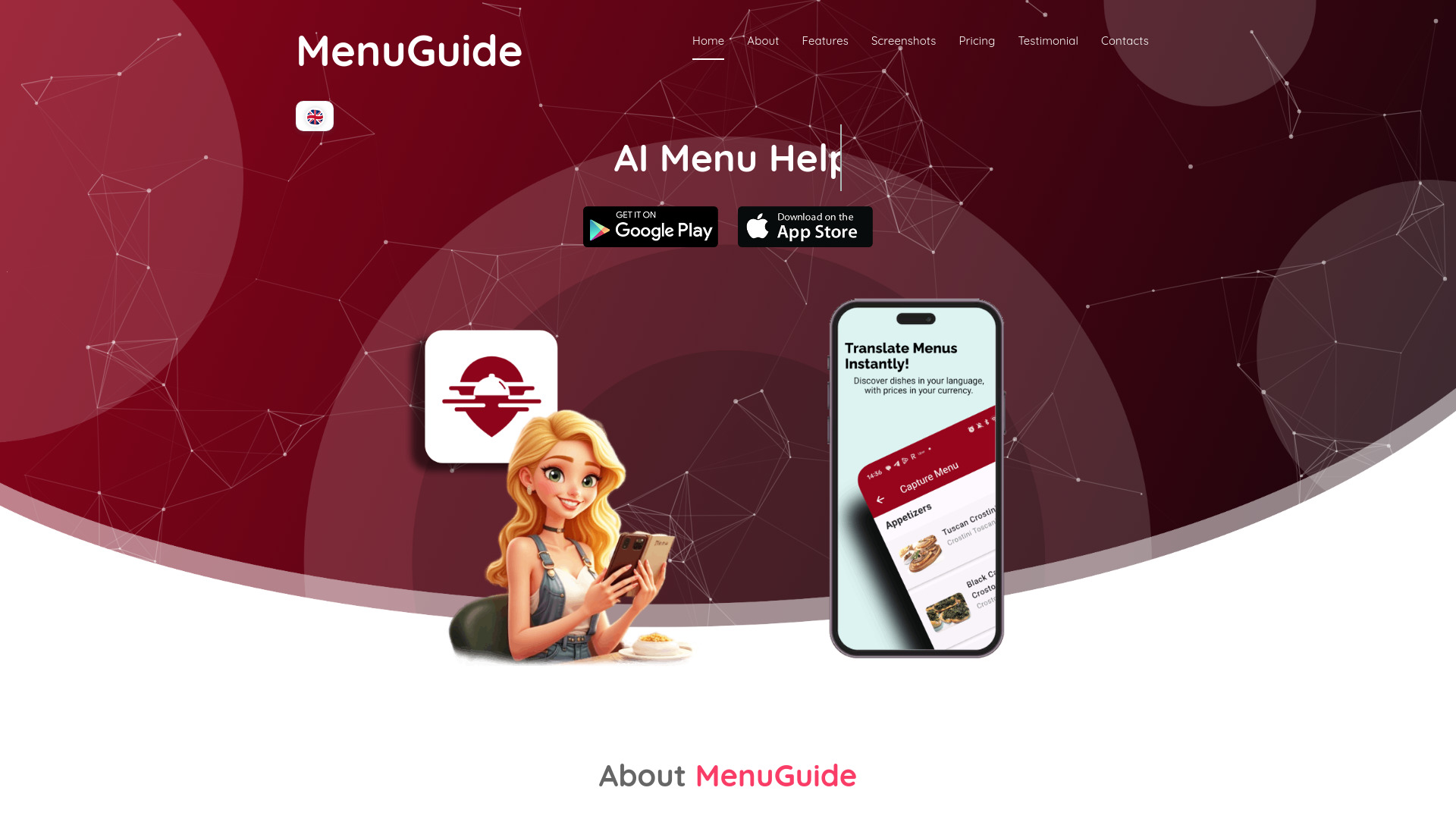MenuGuide网页截图,MenuGuide网页快照