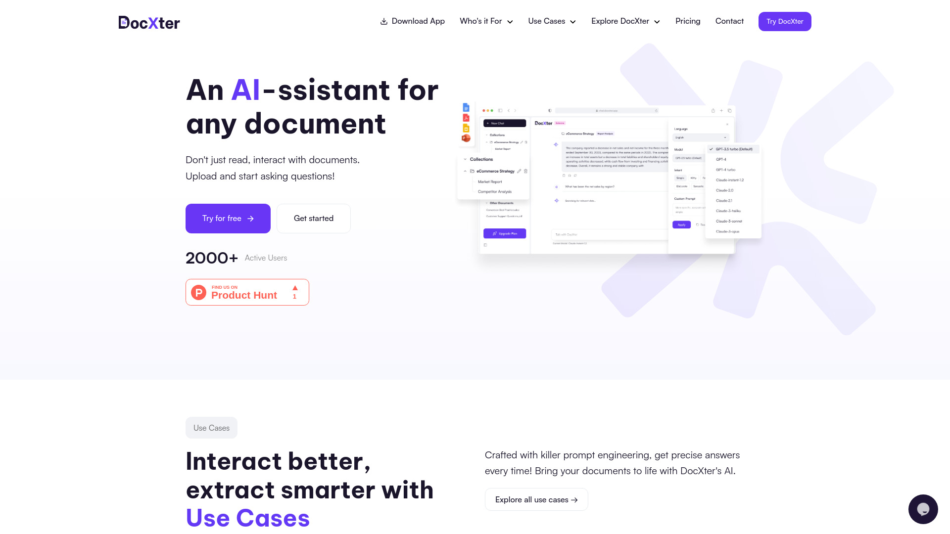 DocXter网页截图,DocXter网页快照