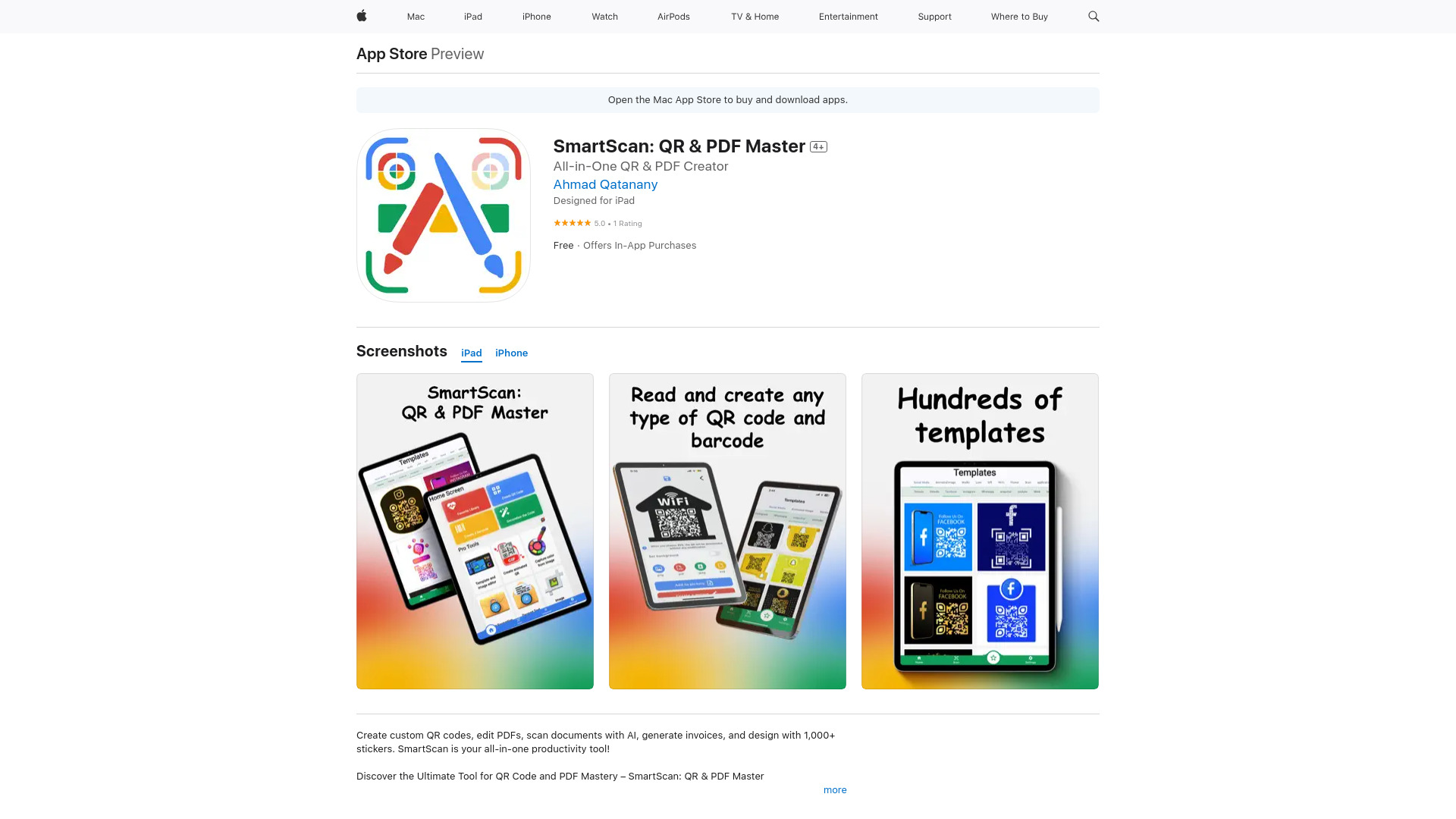 SmartScan: QR & PDF Master网页截图,SmartScan: QR & PDF Master网页快照