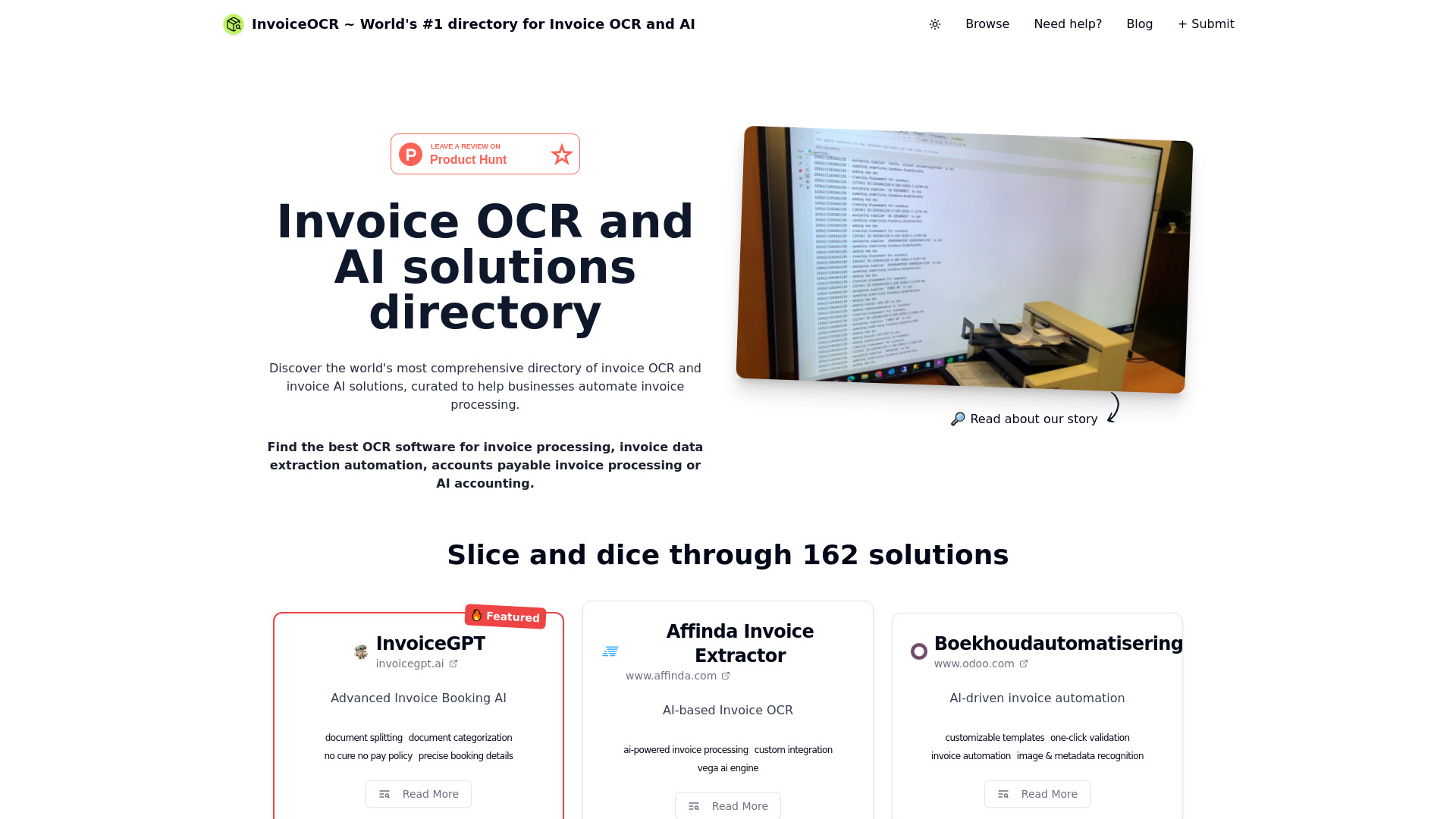 InvoiceOCR网页截图,InvoiceOCR网页快照
