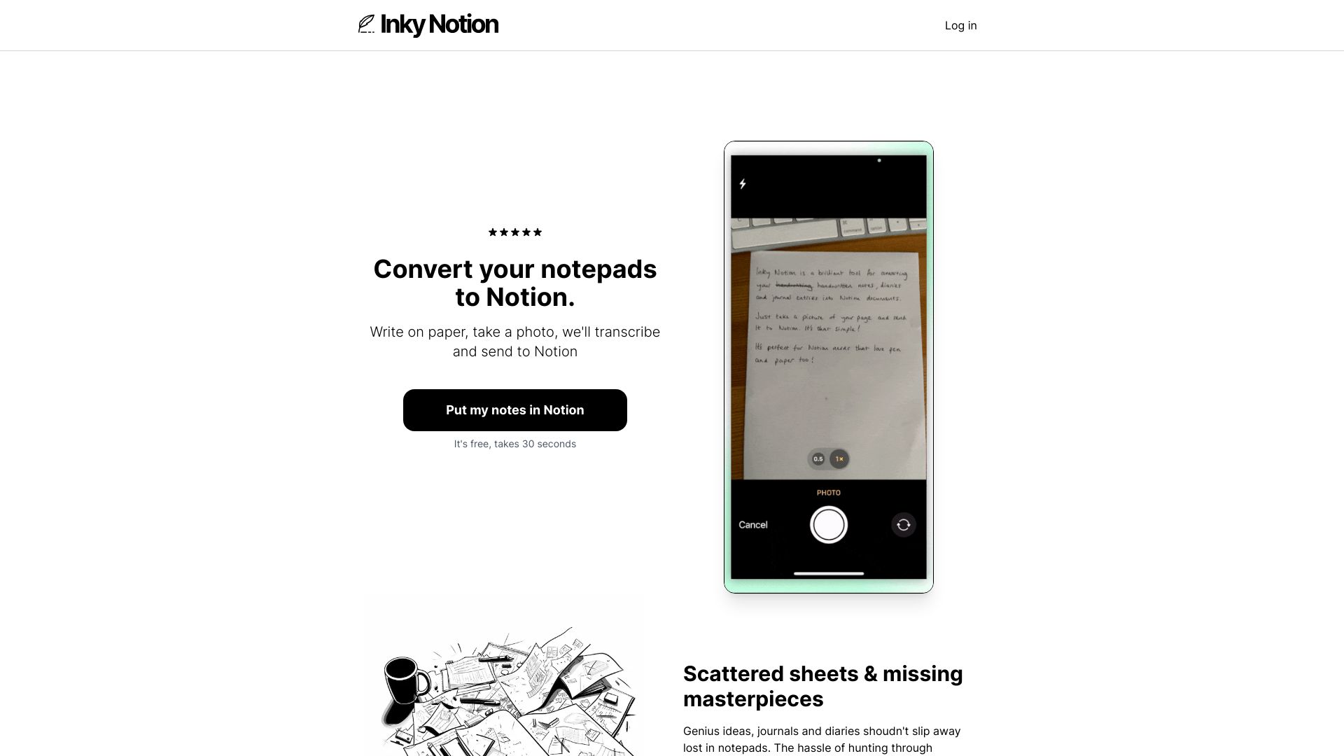 Inky Notion网页截图,Inky Notion网页快照