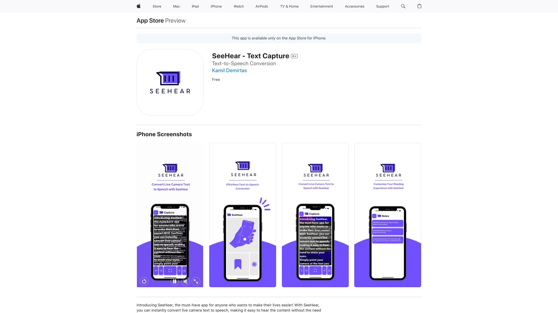 SeeHear – Text Capture网页截图,SeeHear – Text Capture网页快照