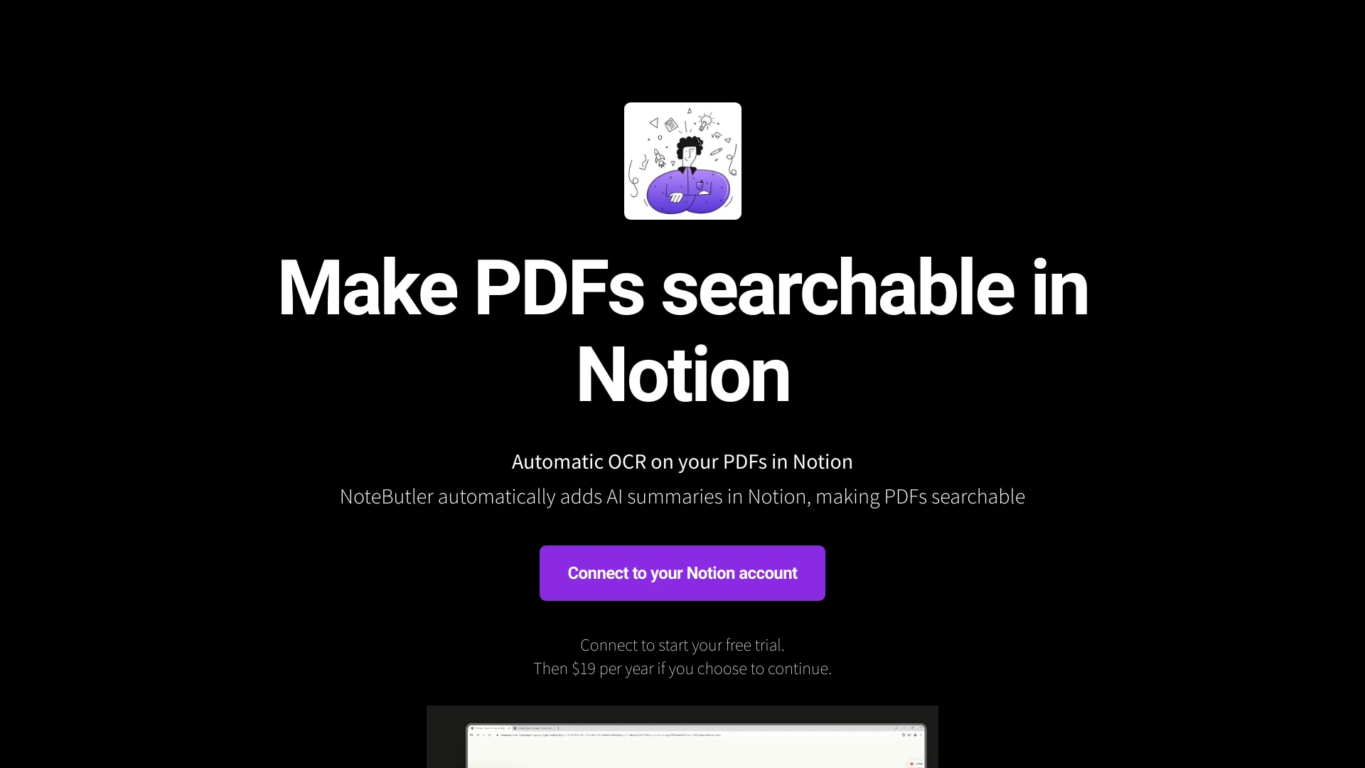 NoteButler – searchable PDFs in Notion网页截图,NoteButler – searchable PDFs in Notion网页快照