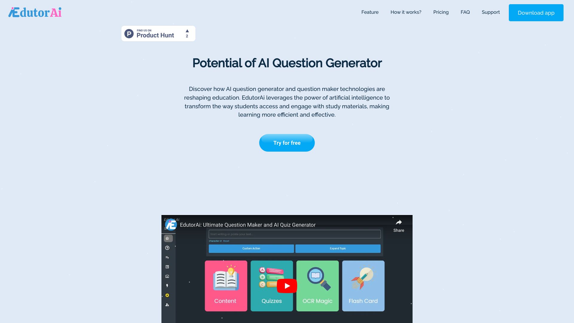 Edutor AI网页截图,Edutor AI网页快照